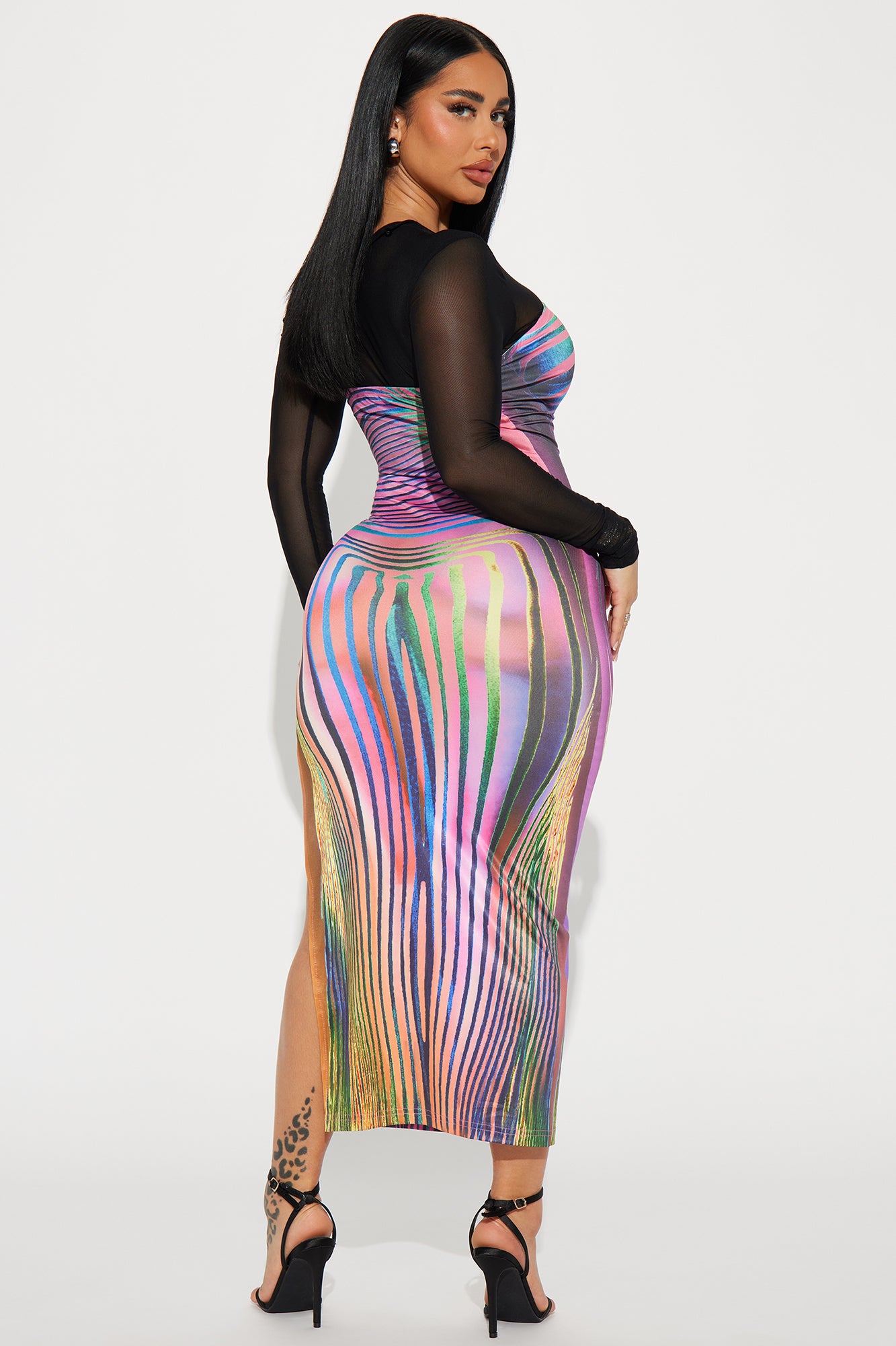 You're An Illusion Maxi Dress Set - Multi Color - Image 4