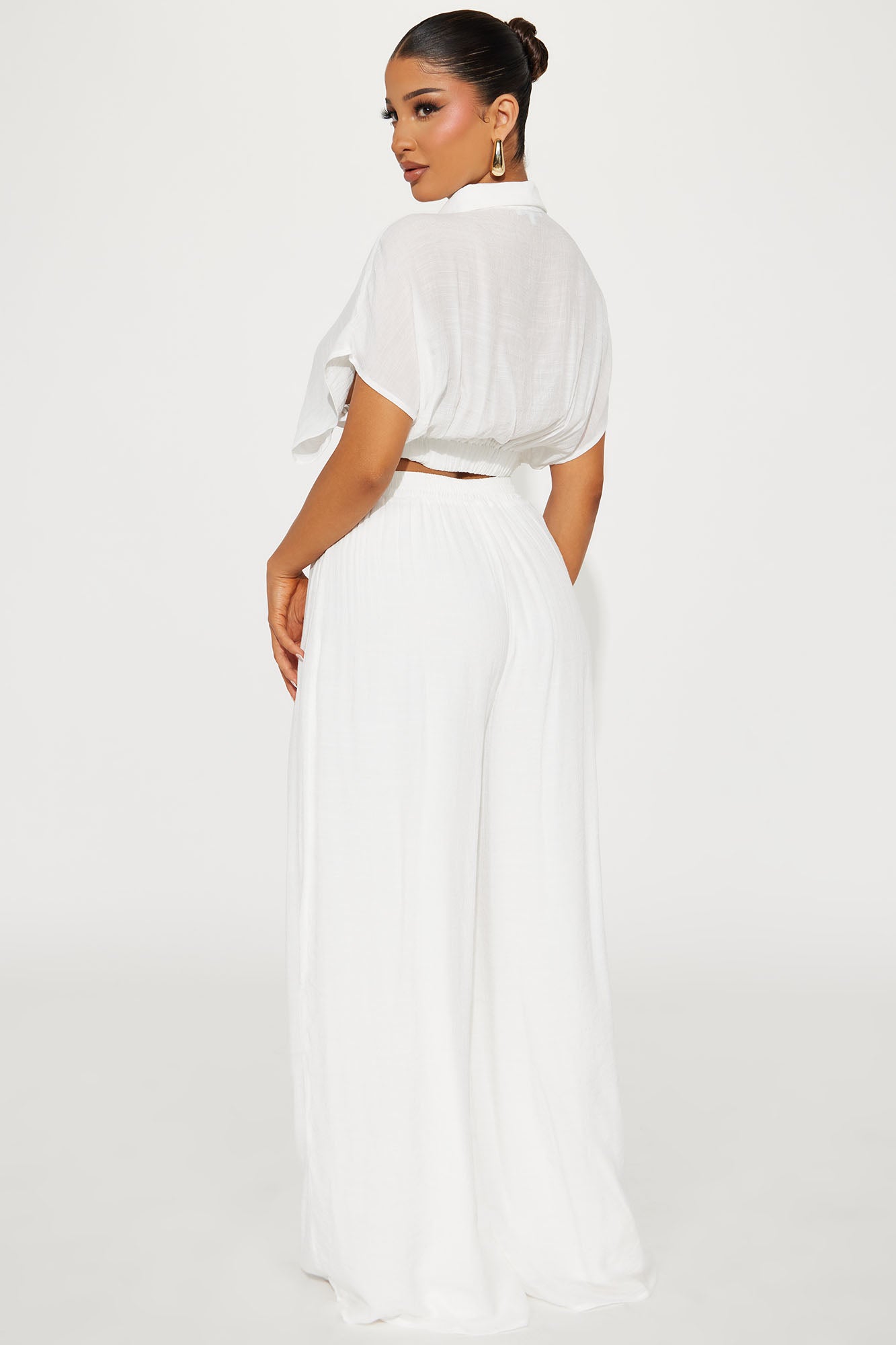 Mea Gauze Pant Set - White - Image 3
