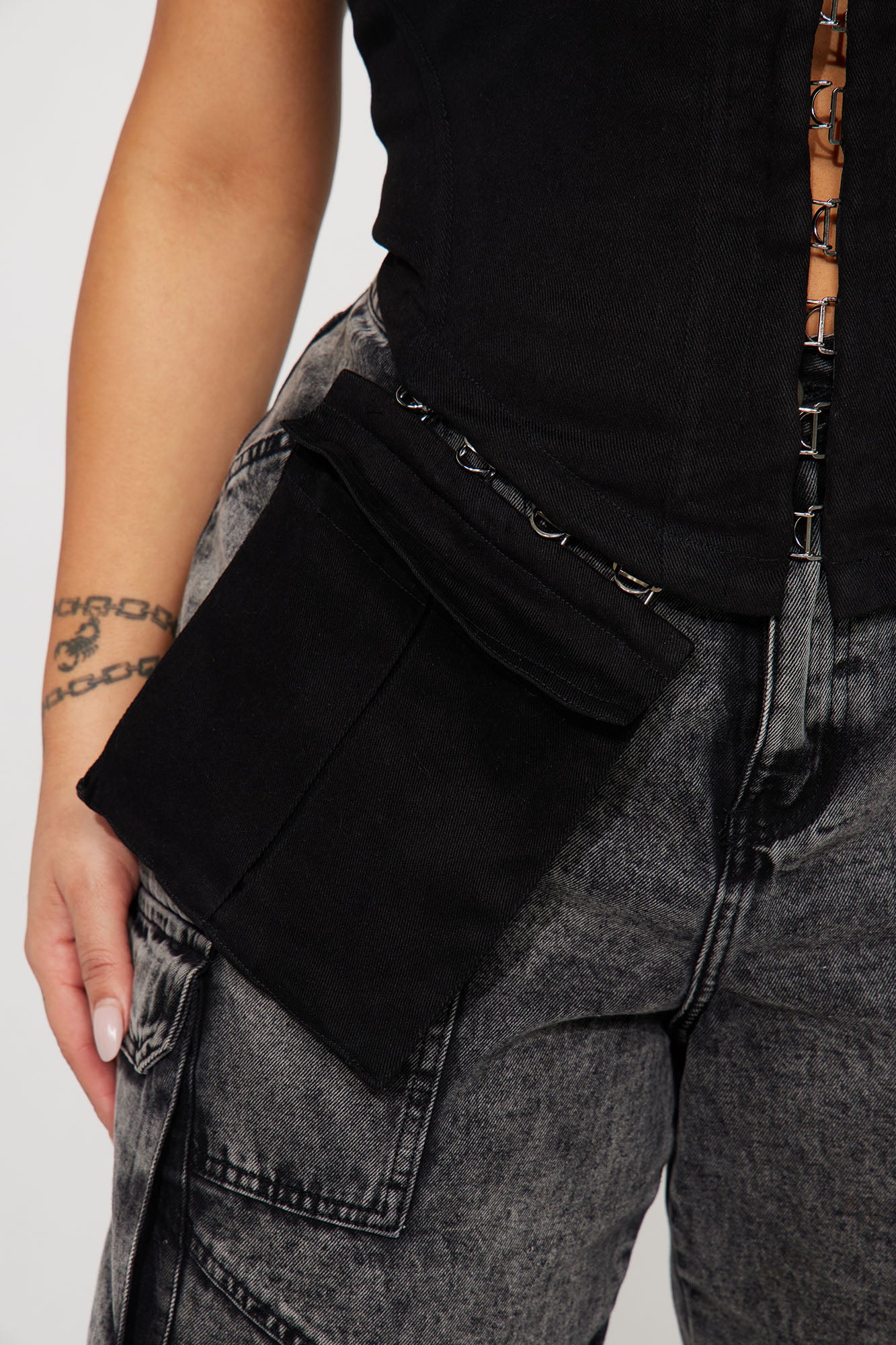 Danielle Denim Corset Top - Black - Image 8