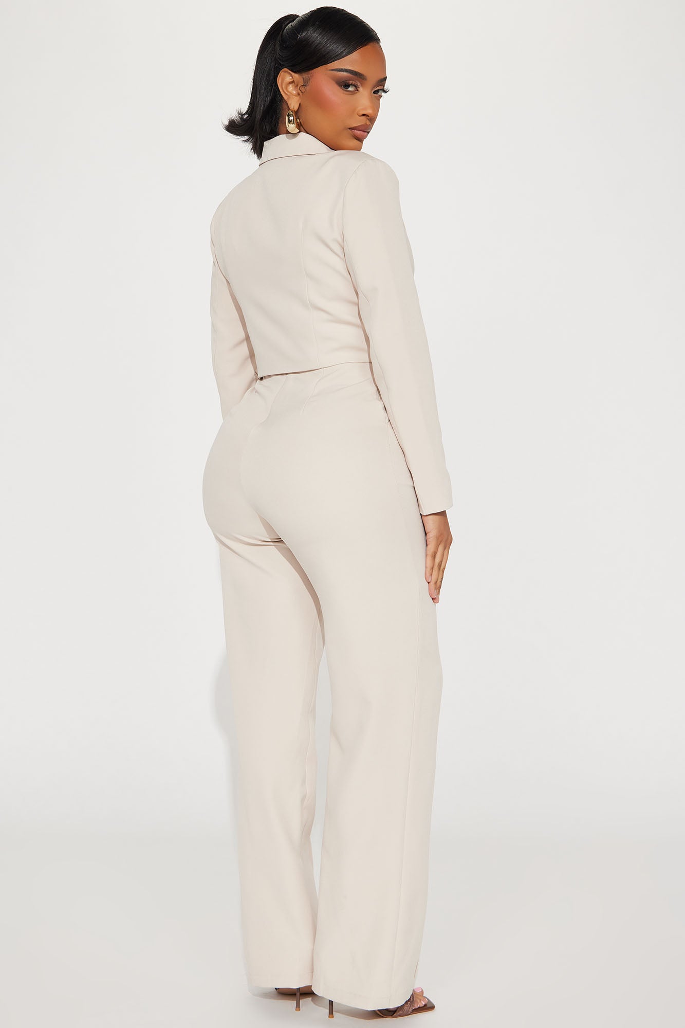 Quick Break 2 Piece Jumpsuit Set - Beige - Image 4