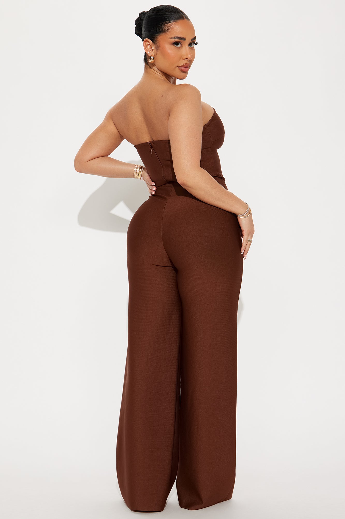 Someone To You Bandage Jumpsuit  - Chocolate - Image 3