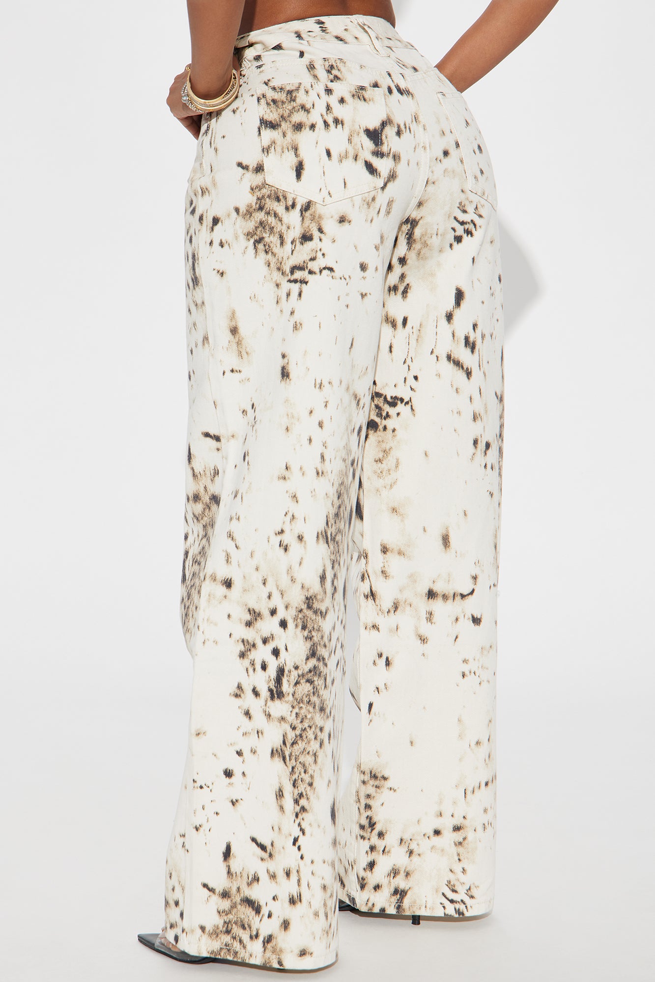 Calexico Non Stretch Printed Wide Leg Jean - White/combo - Image 3