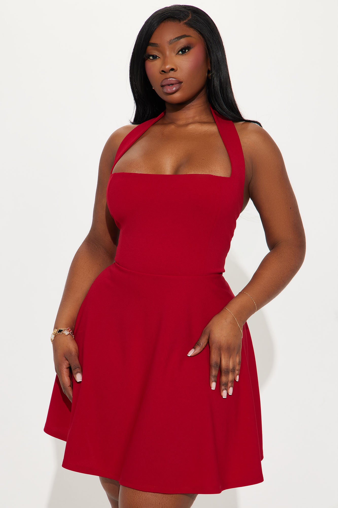 Alena Halter Mini Dress - Red - Image 4
