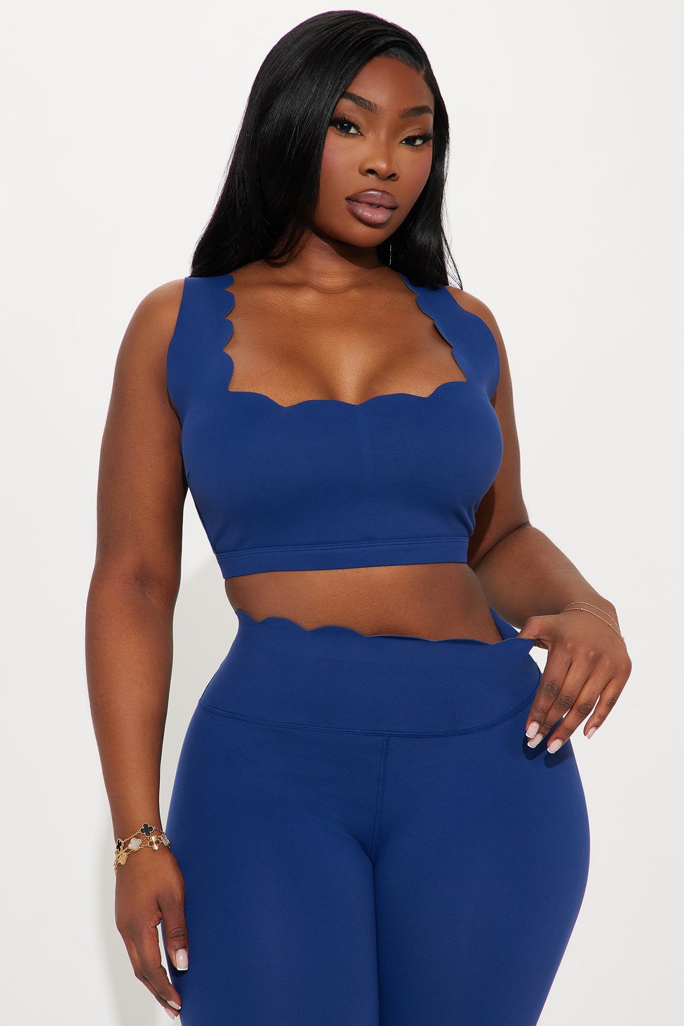 Mindful Breathe Super Soft Active Scallop 2 Piece Set - Midnight Blue - Image 7