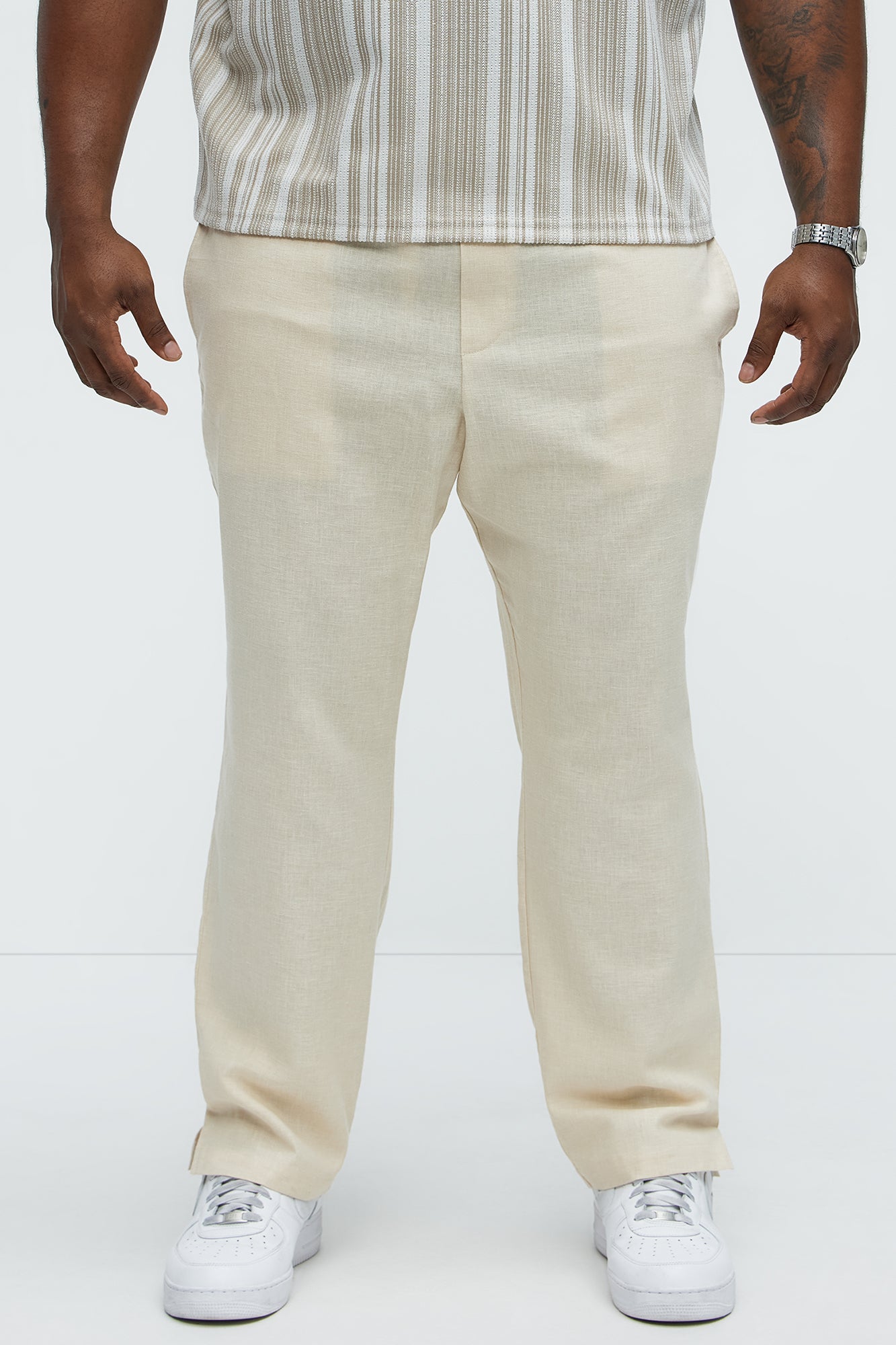 Bahamas Linen Slim Pull On Pants - Khaki - Image 6