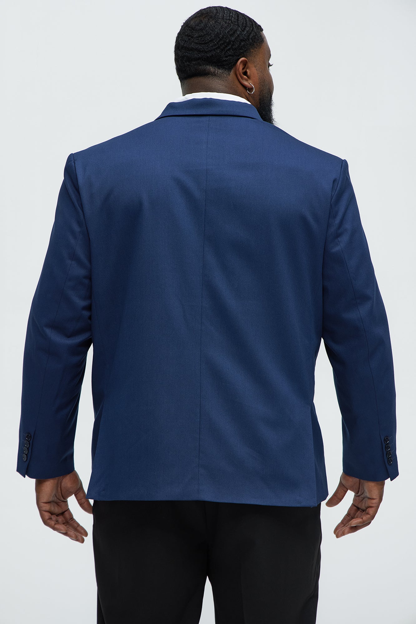 Gabardine Double Breasted Blazer - Navy - Image 8