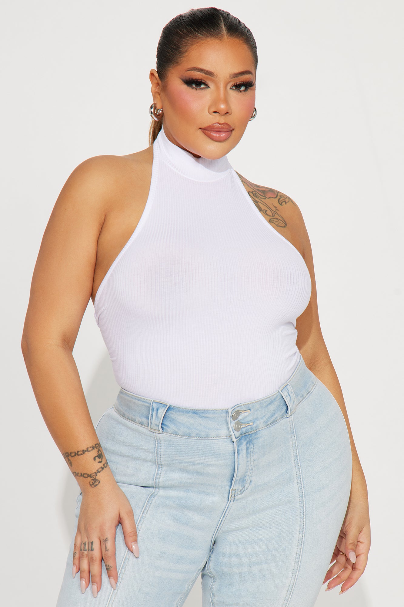 Zuri Halter Top - White - Image 4
