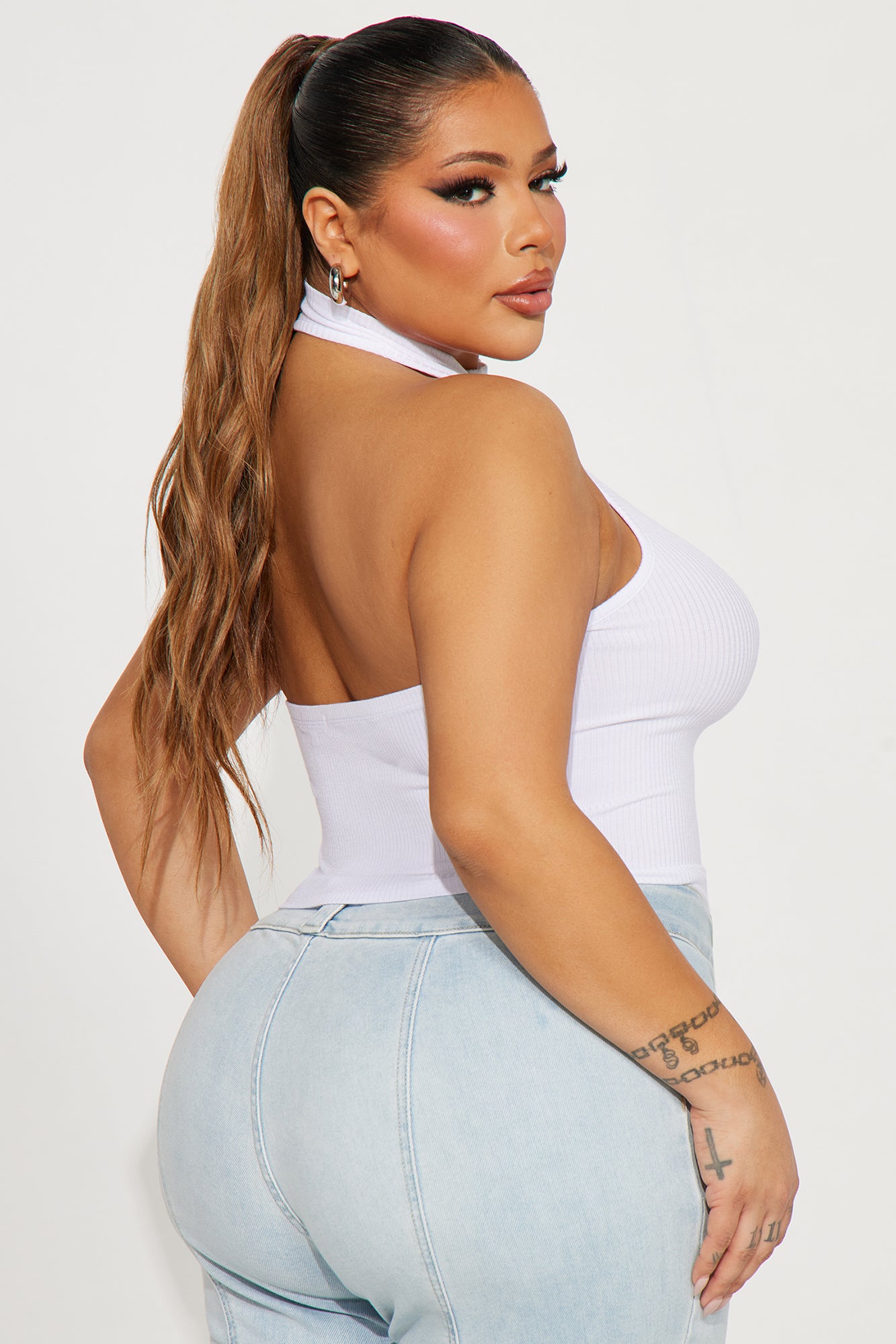 Zuri Halter Top - White - Image 6