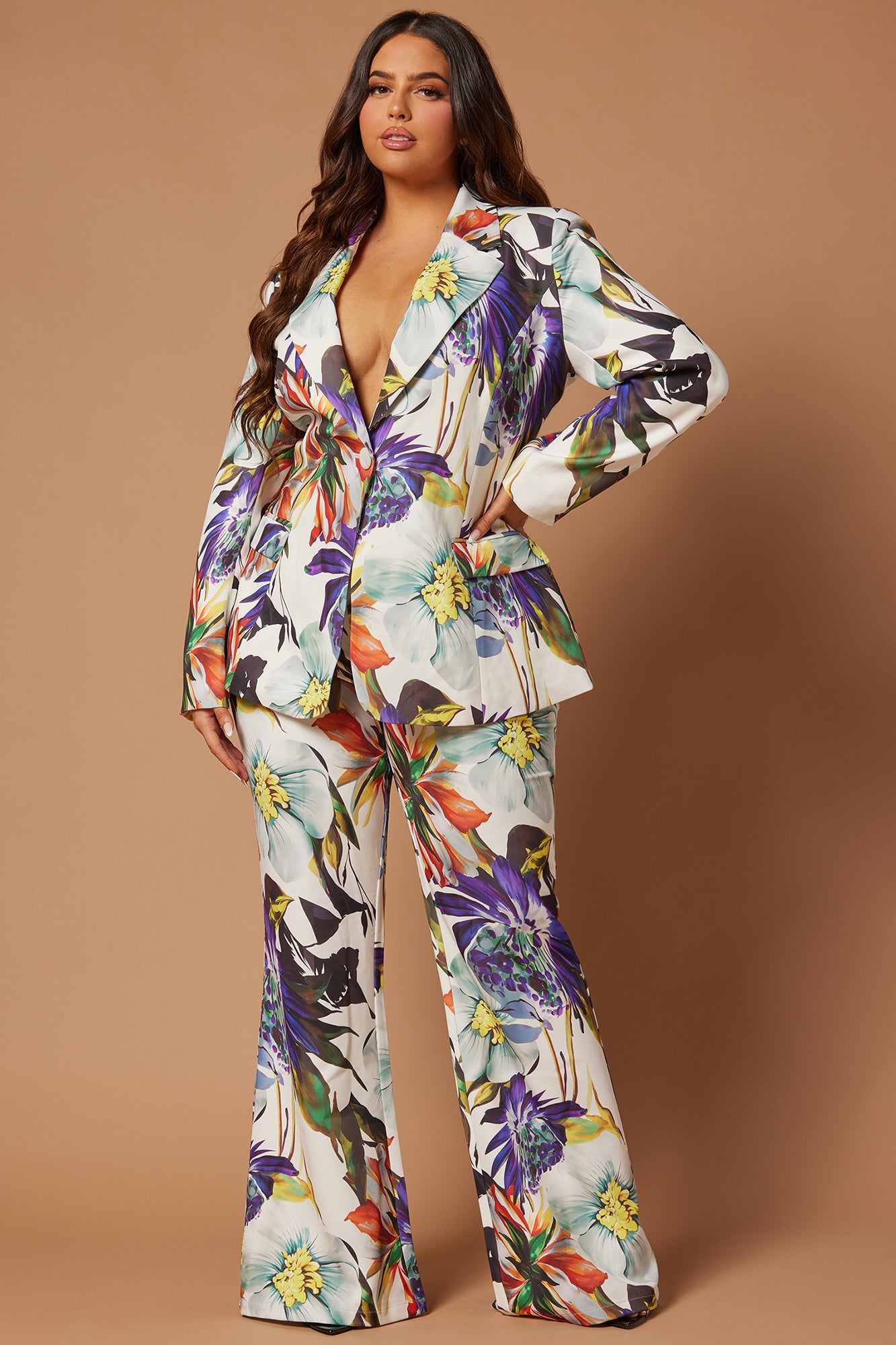 Liliana Floral Blazer Suit Set - White/combo - Image 7