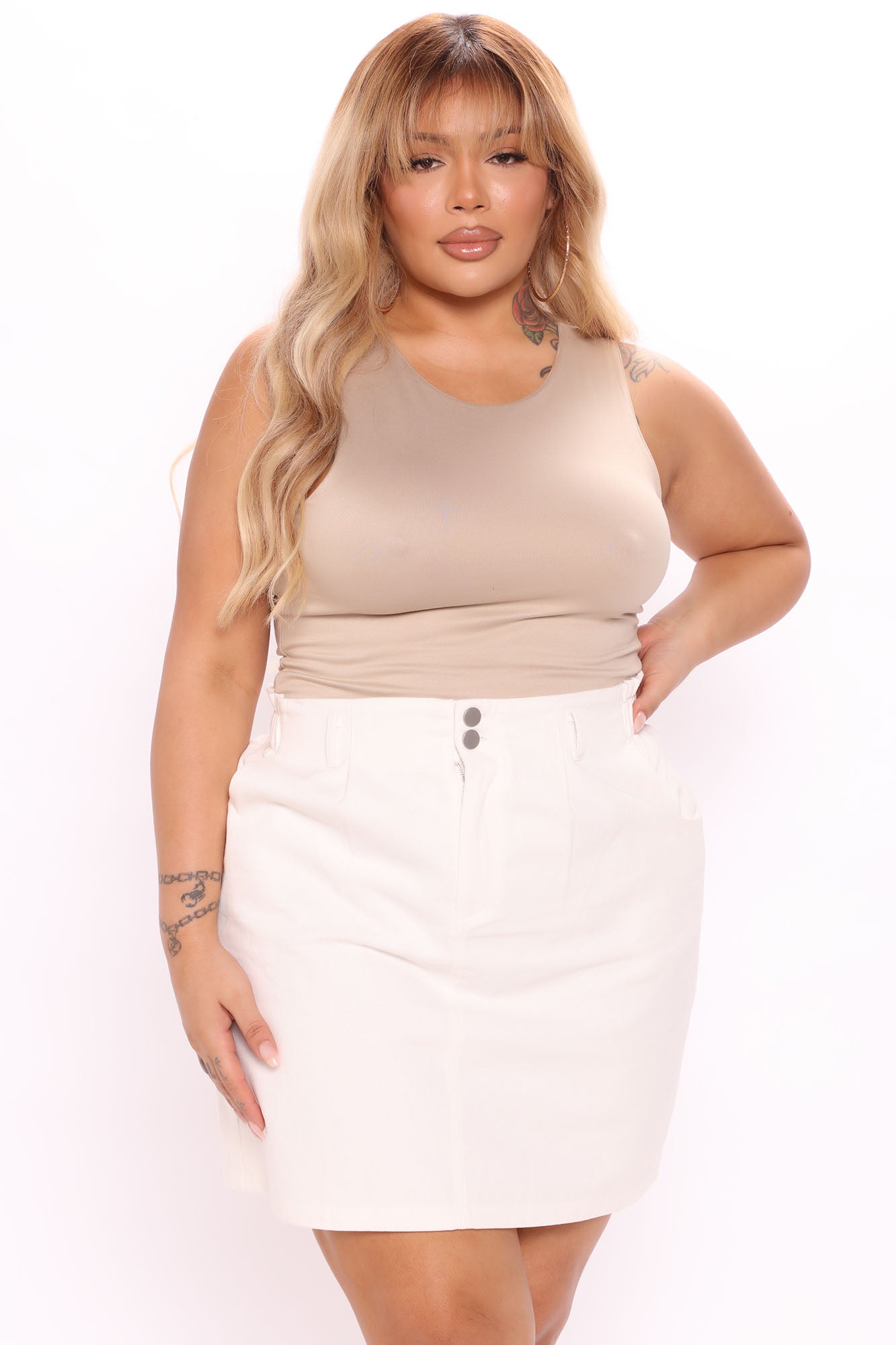 Aimee Double Lined Bodysuit - Taupe - Image 8