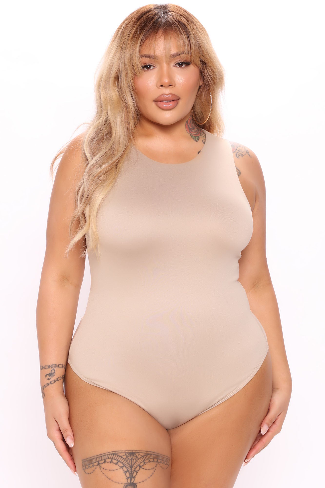 Aimee Double Lined Bodysuit - Taupe - Image 6