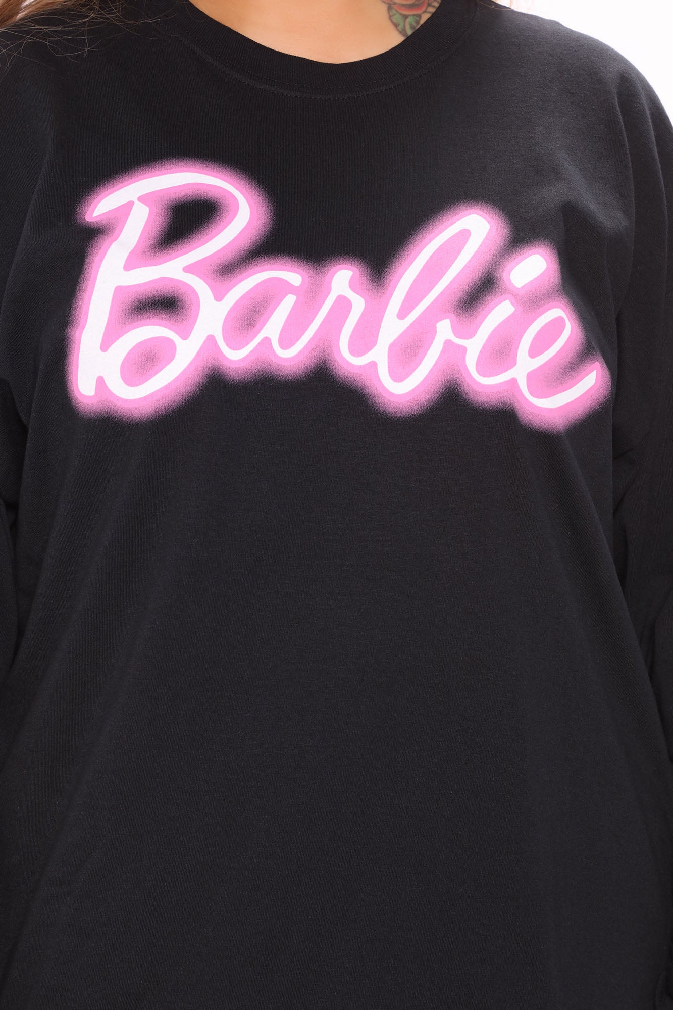 Let's Go Party Barbie Long Sleeve Top - Black - Image 6