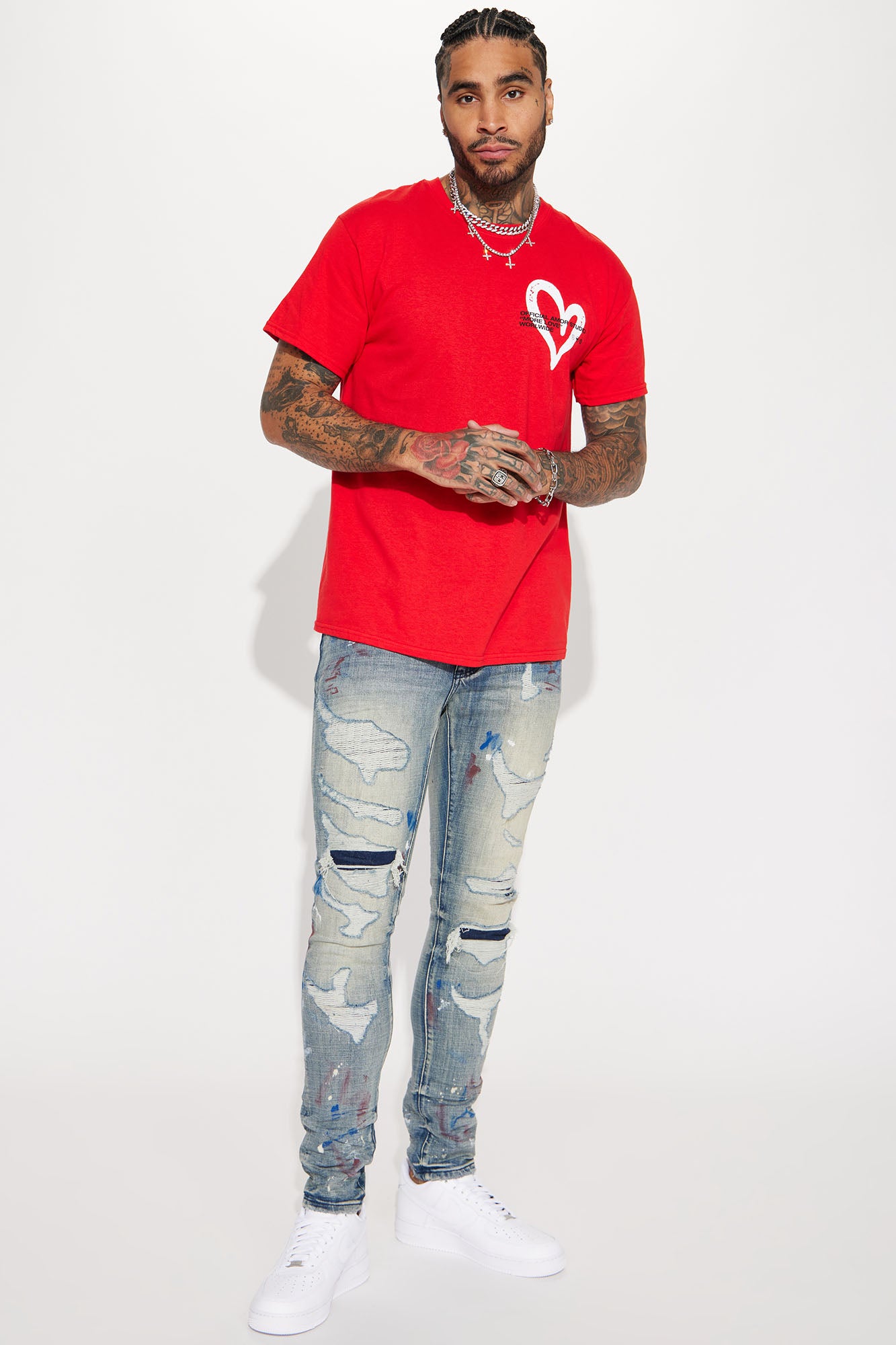 Amor Studio Short Sleeve Tee - Red - Image 3