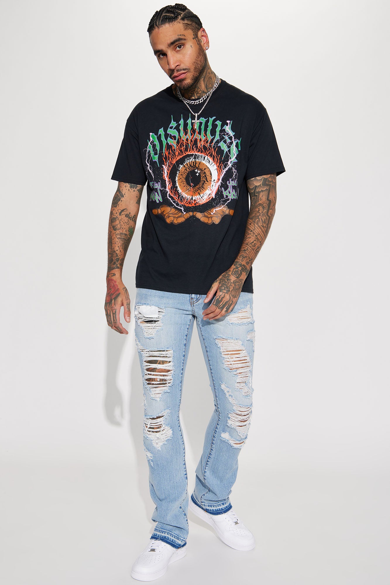 Innovative Stacked Skinny Flare Jeans - Medium Wash - Image 3