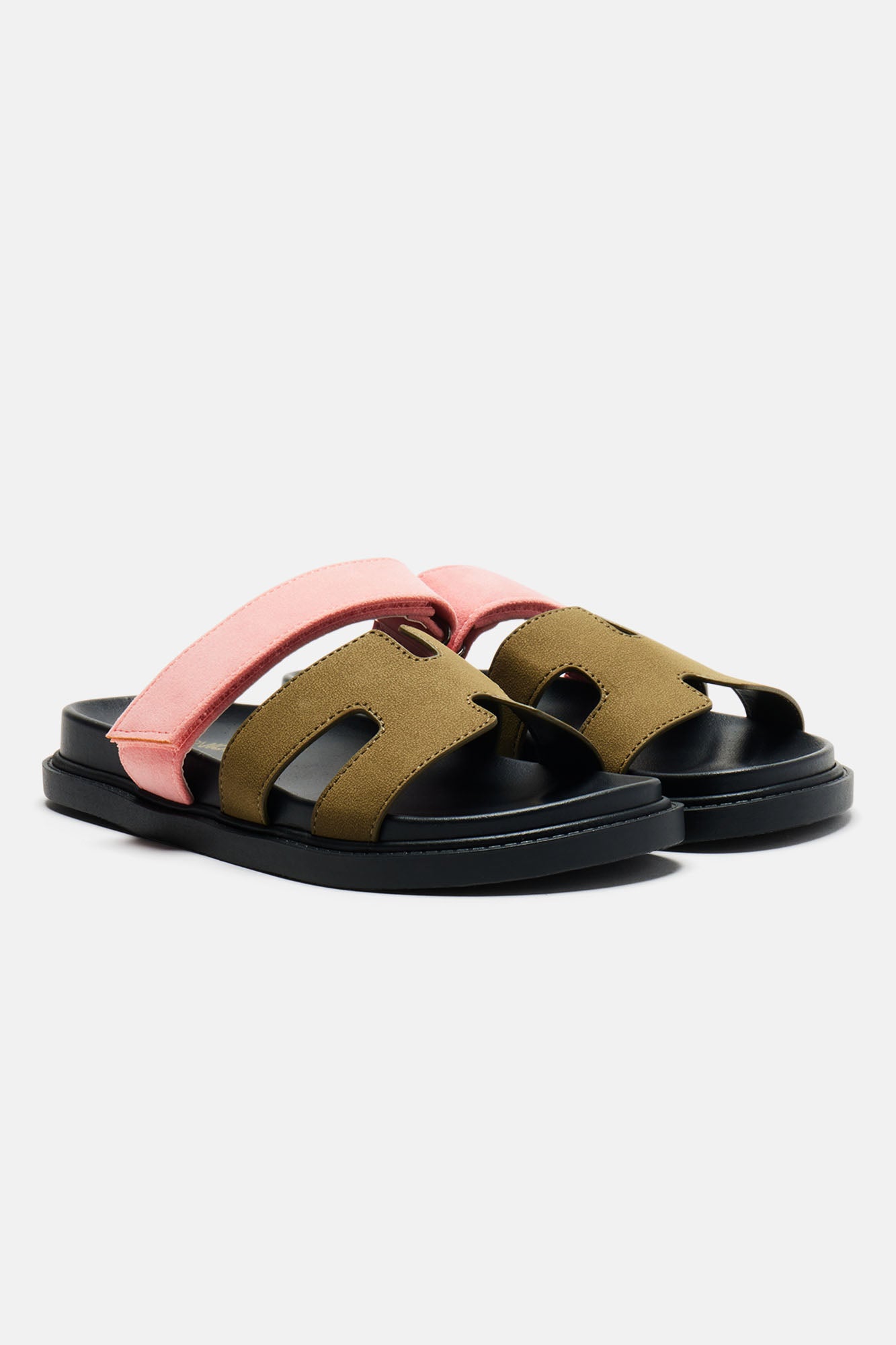 Agnes Flat Sandals - Khaki/combo - Image 5