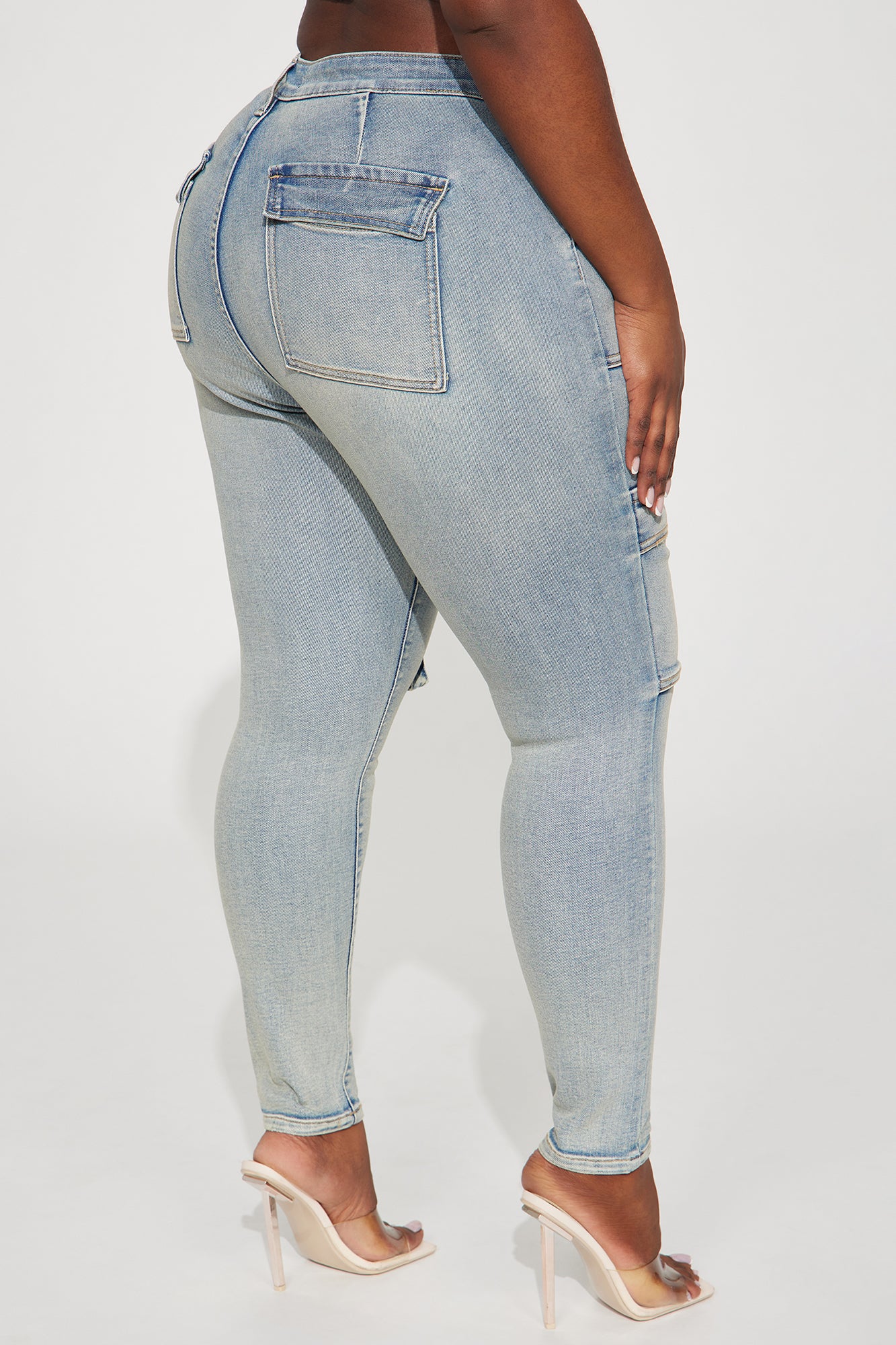 If You Know Cargo Skinny Jeans - Vintage Wash - Image 7