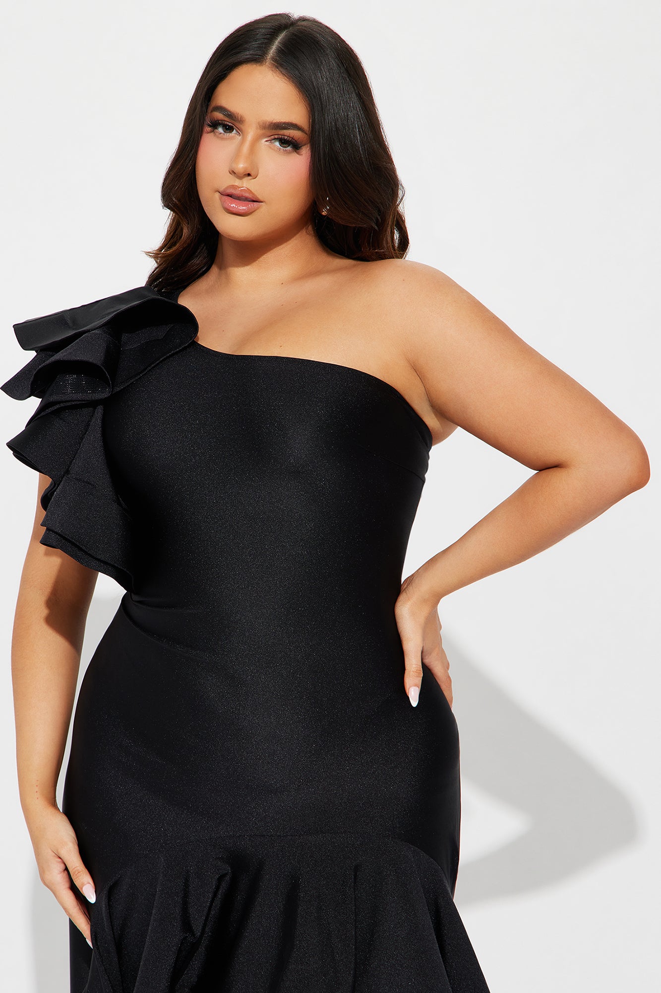Rebecca Ruffle Gown - Black - Image 5