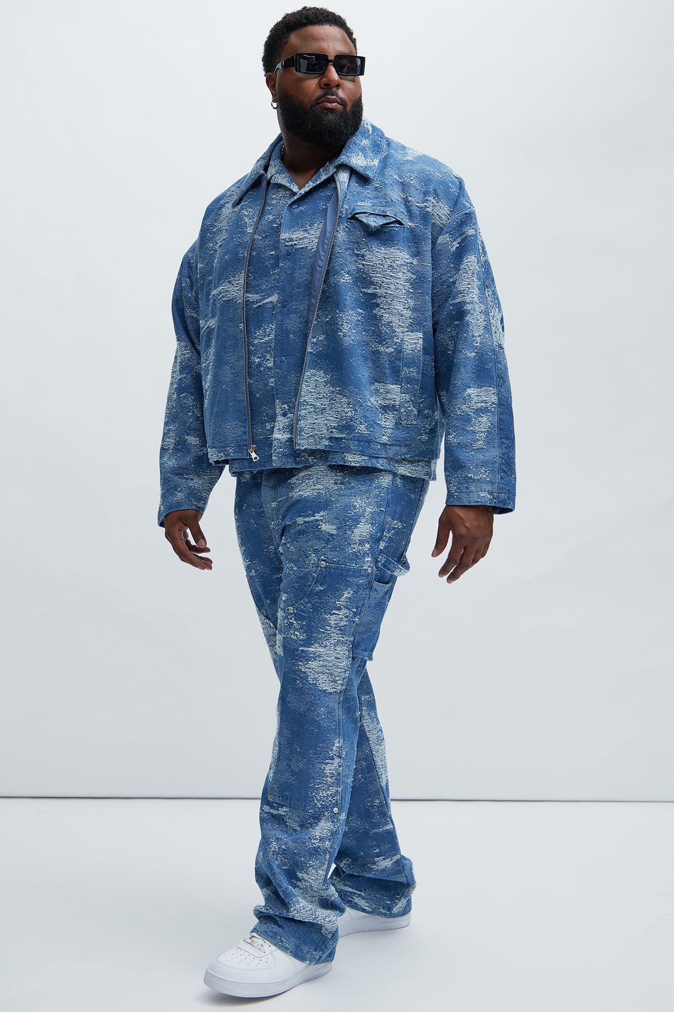 Cloud 9 Textured Slim Flare Carpenter Jeans - Light Blue - Image 6