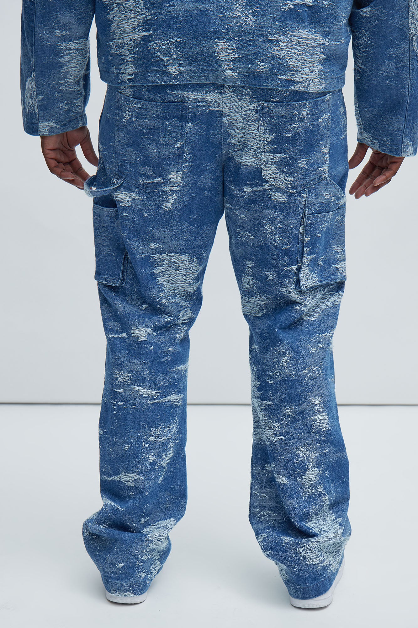 Cloud 9 Textured Slim Flare Carpenter Jeans - Light Blue - Image 7