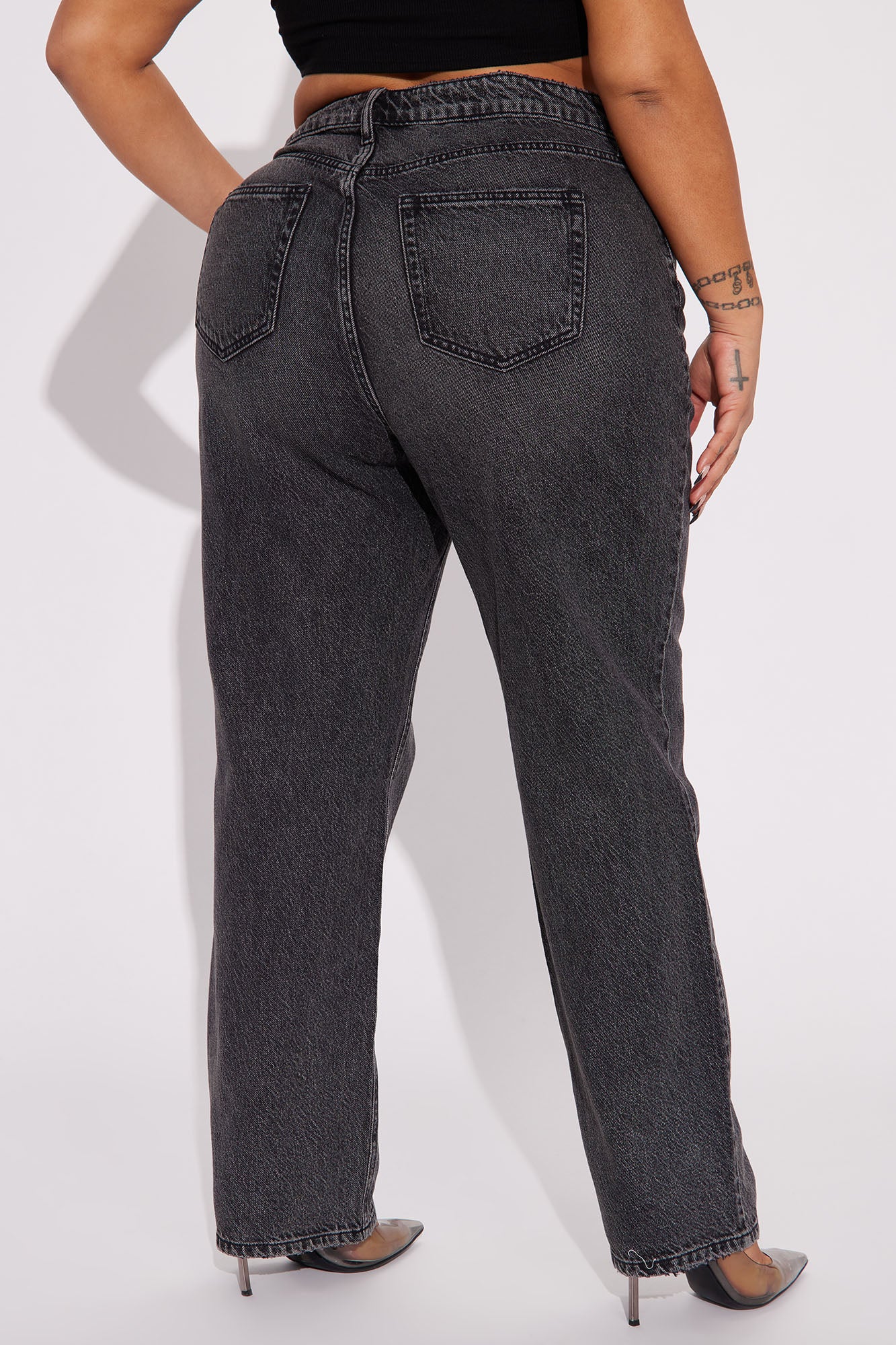 The Crossover Straight Leg Jeans - Black - Image 7