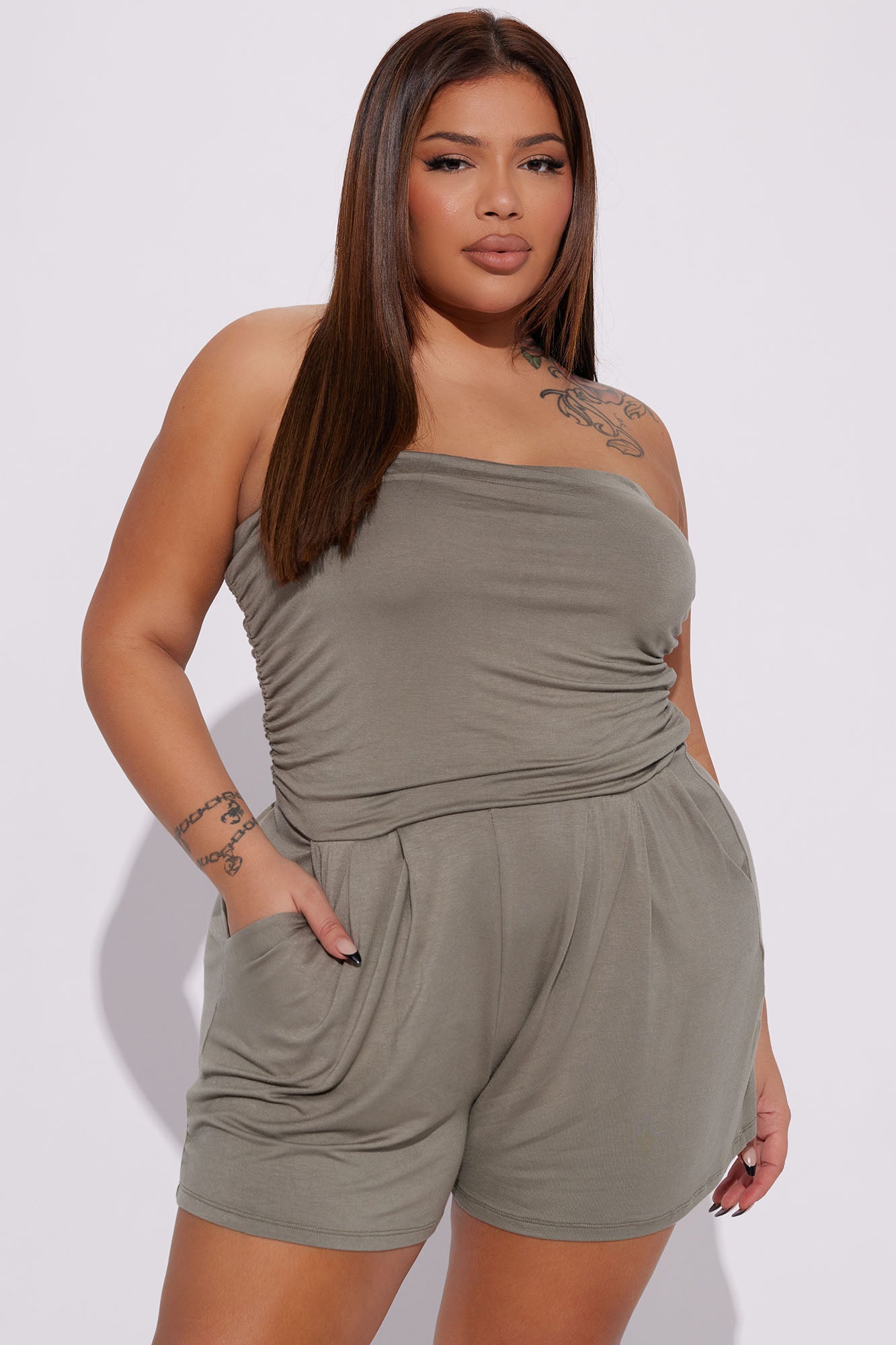 Anchors Away Romper - Olive - Image 5