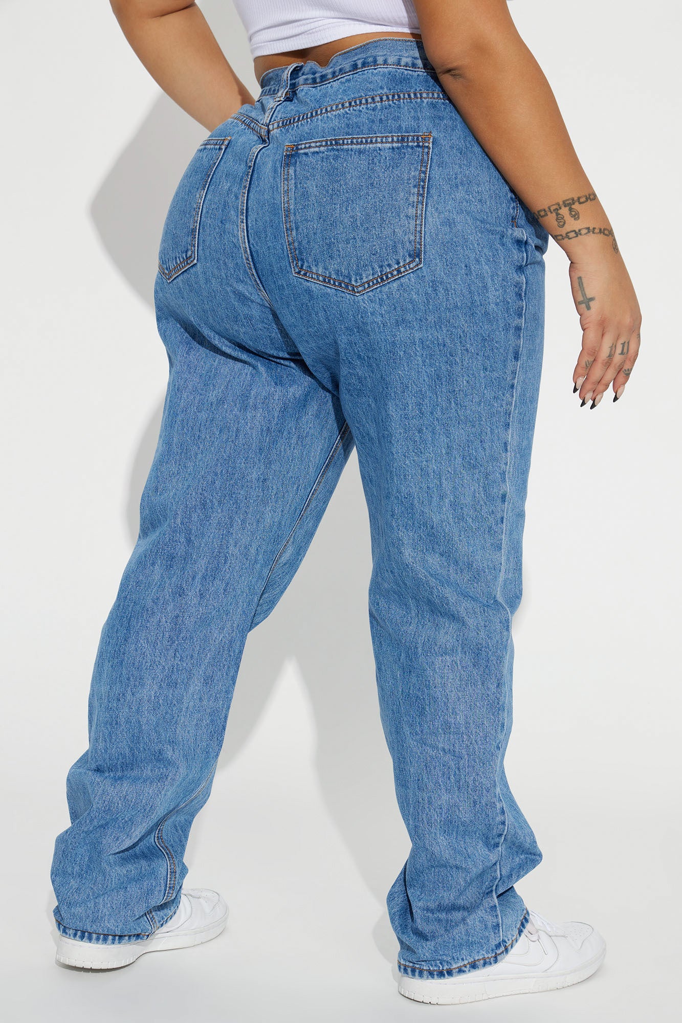 Crossover Straight Leg Jeans - Medium Wash - Image 11