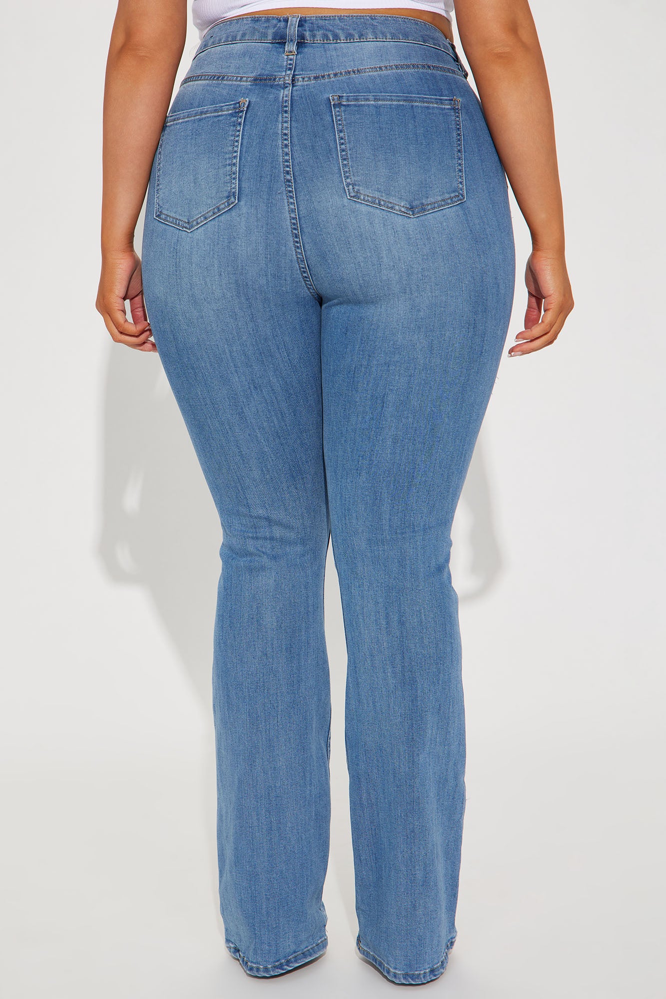 Jessie Mid Rise Distressed Bootcut Jean - Light Blue Wash - Image 12
