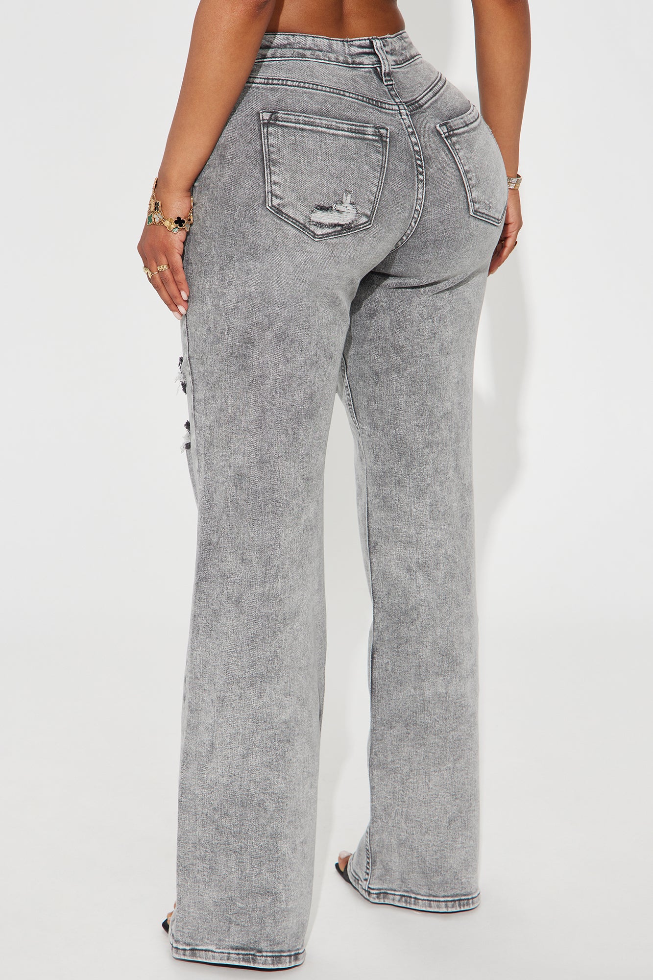 Remi Ripped Stretch Baggy Jeans - Grey - Image 3