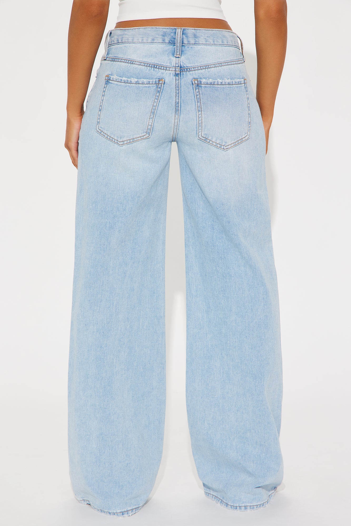 Maize Non Stretch Wide Leg Jeans - Light Wash - Image 3