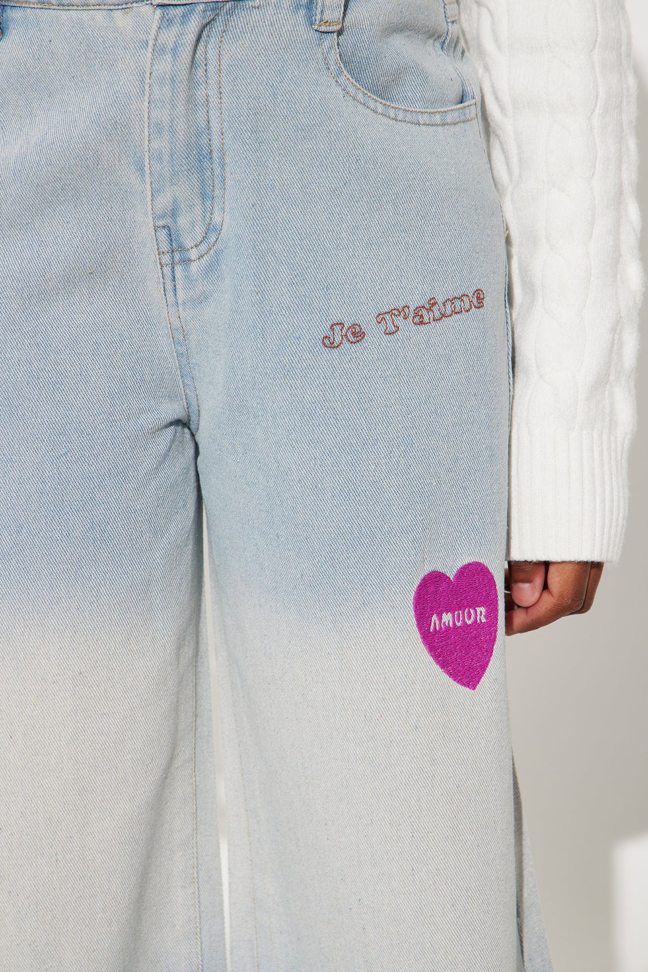 Mini Spreading Love Straight Leg Jeans - Light Wash - Image 3