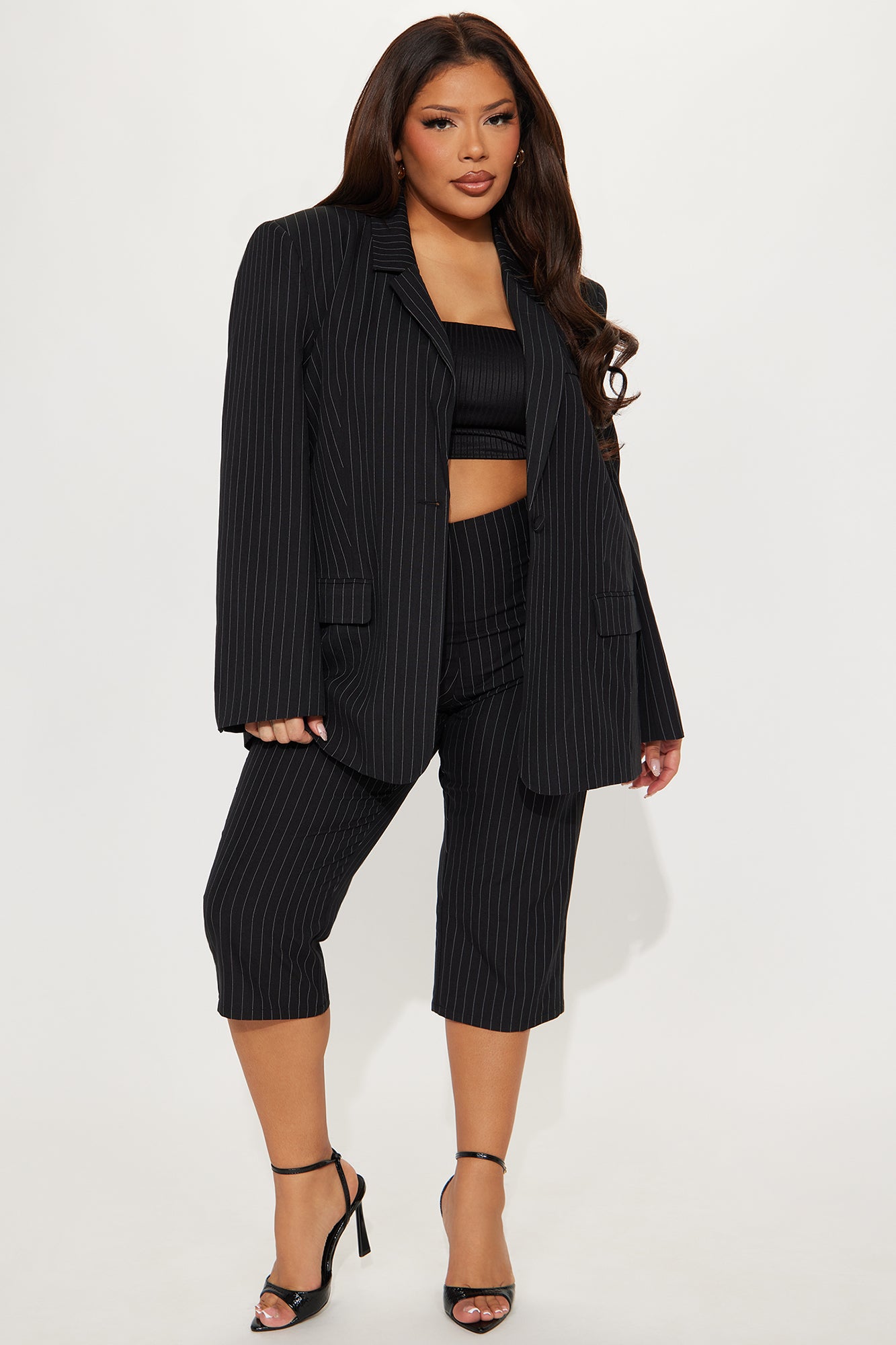 Case Closed Blazer Capri Set - Black - Image 5