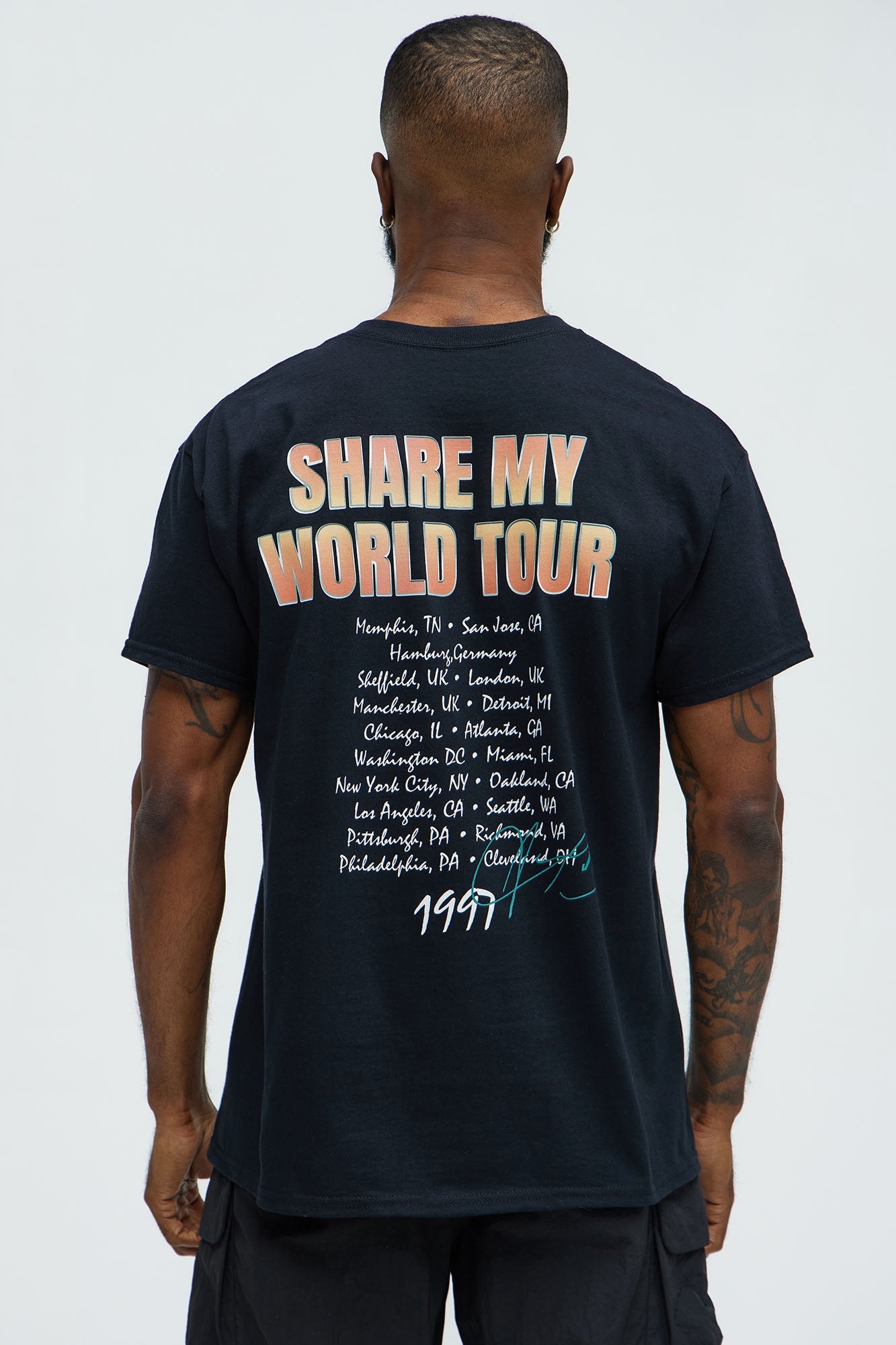 Aaliyah Share My World Tour Short Sleeve Tee - Black - Image 4