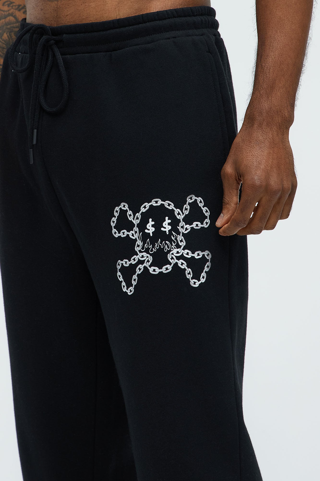 Tyson Chained To The Money Straight Sweatpants - Black - Image 4