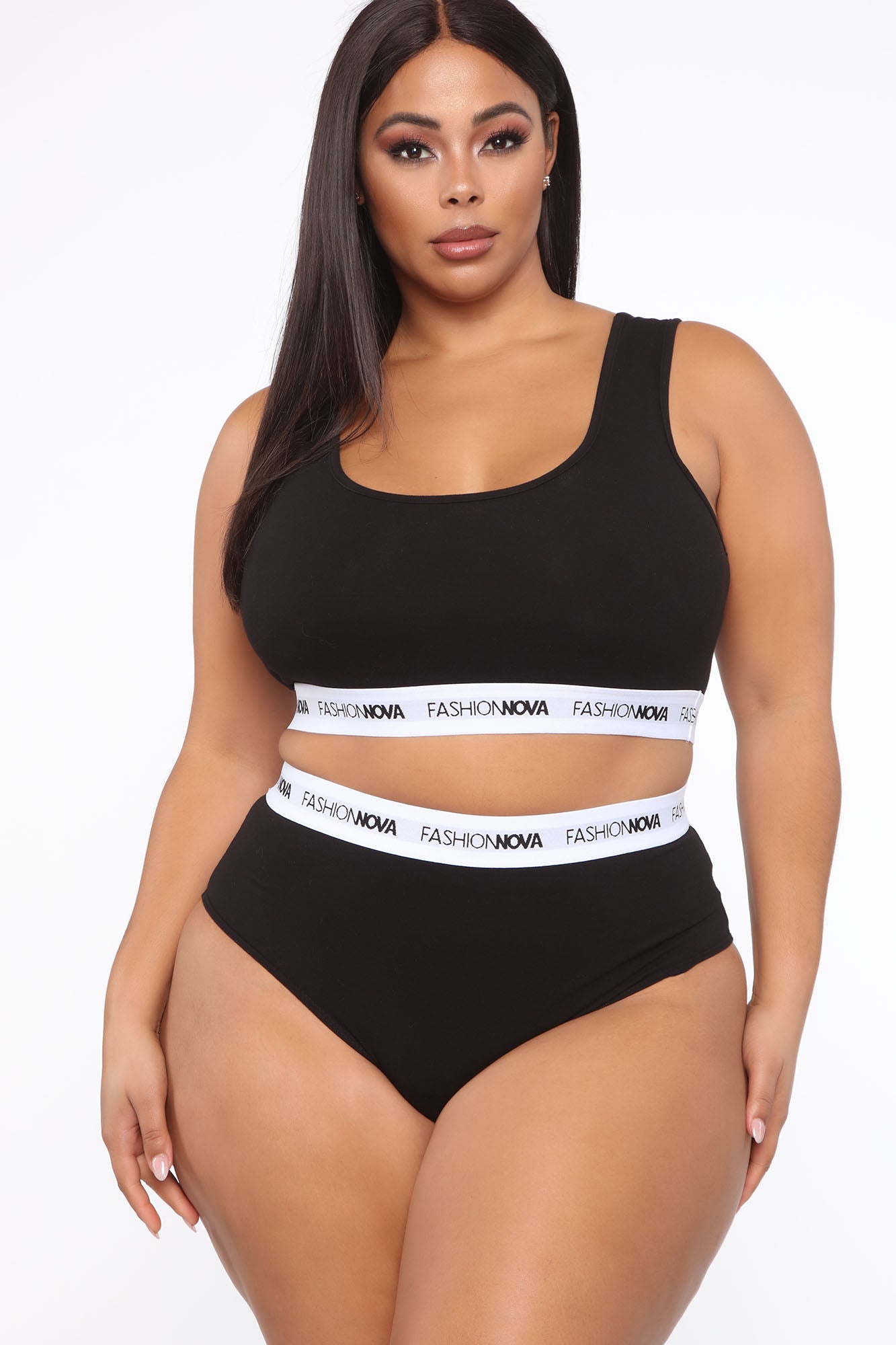 Fashion Nova Bralette And Panty Set - Black/White - Image 7