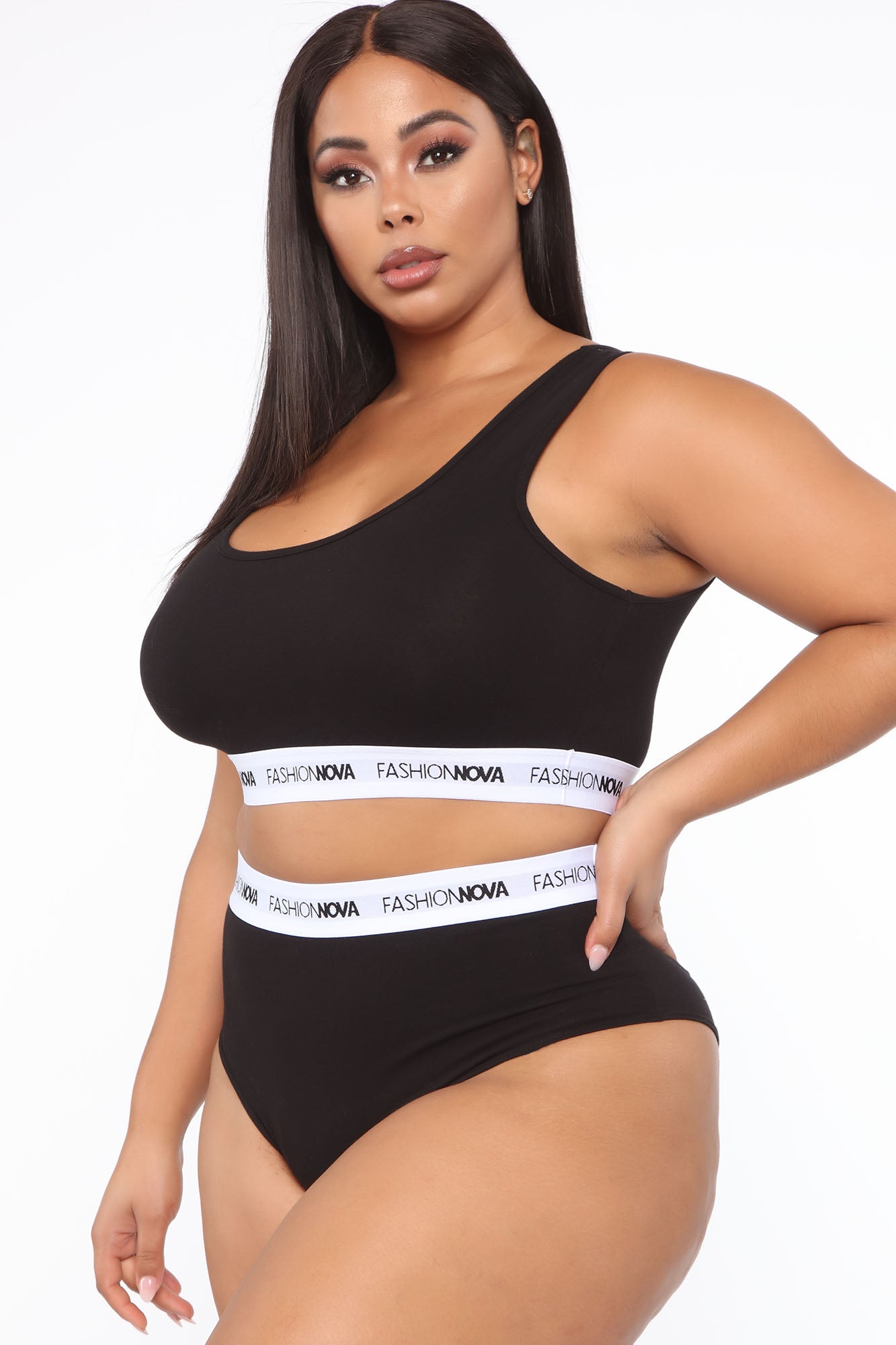 Fashion Nova Bralette And Panty Set - Black/White - Image 10