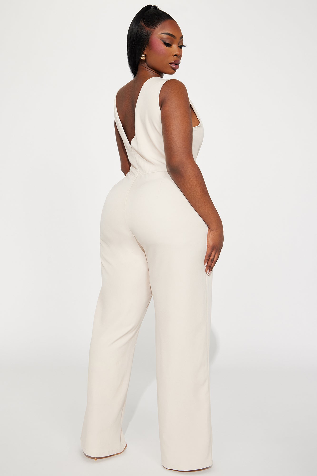 Quick Break 2 Piece Jumpsuit Set - Beige - Image 11