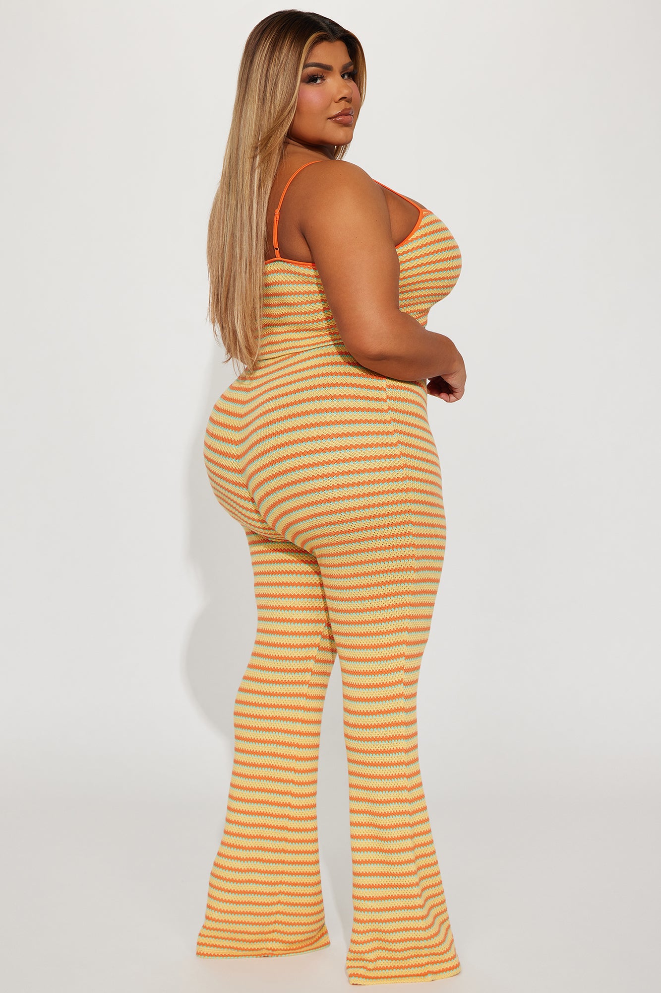 Summer Fling Crochet Pant Set - Orange/combo - Image 6