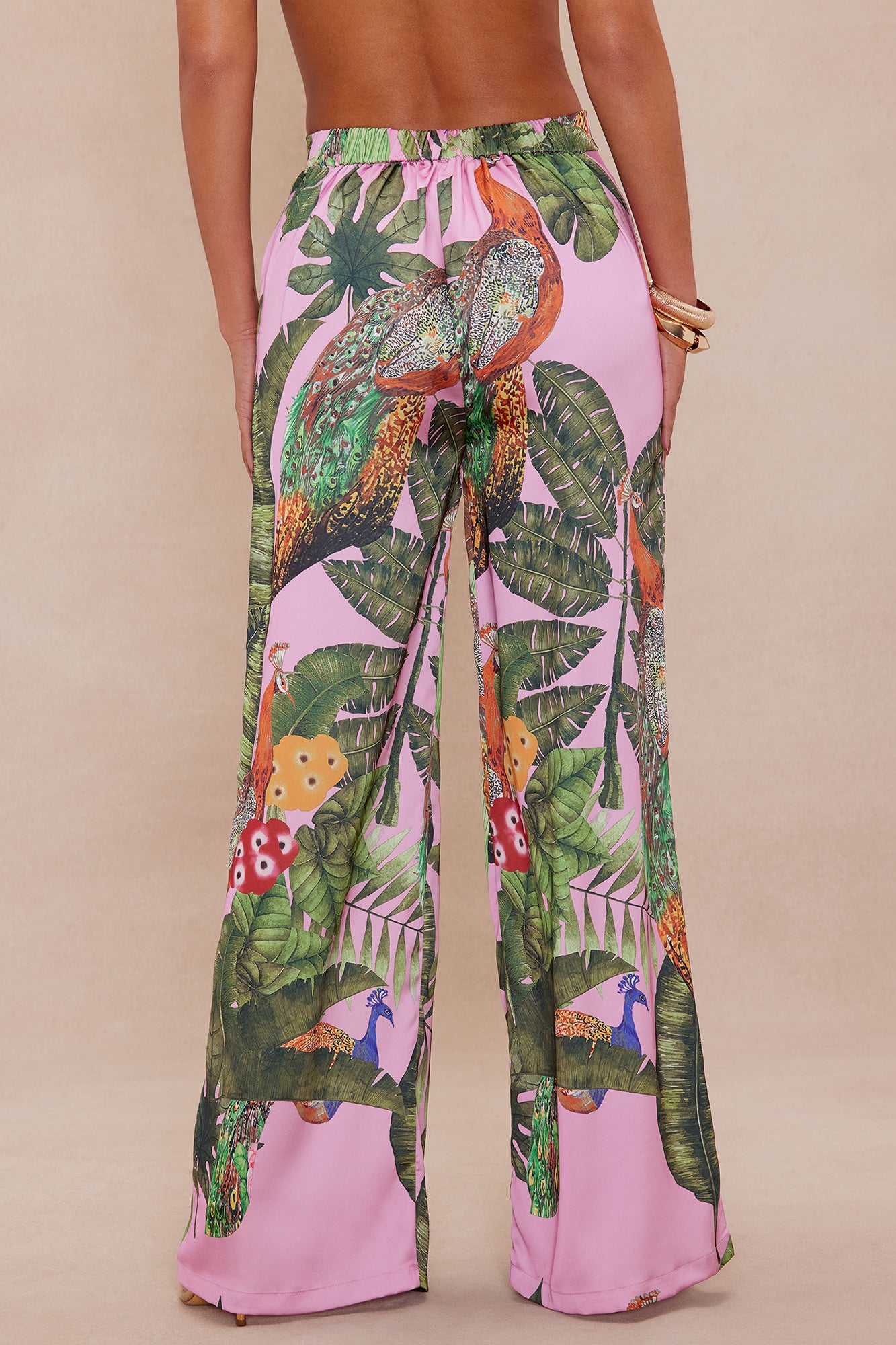 Private Island Wide Leg Satin Pant - Pink/combo - Image 4