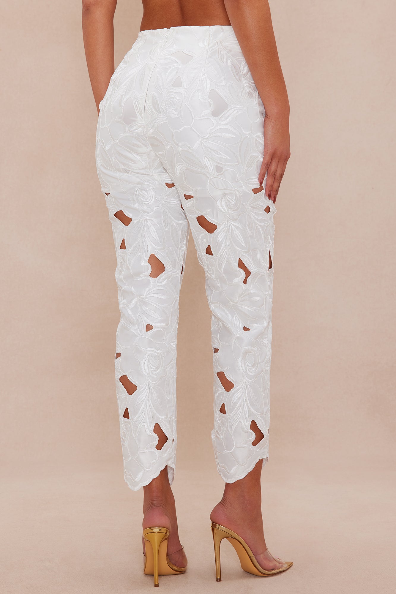 Alexandria Embroidered Pant - White - Image 4