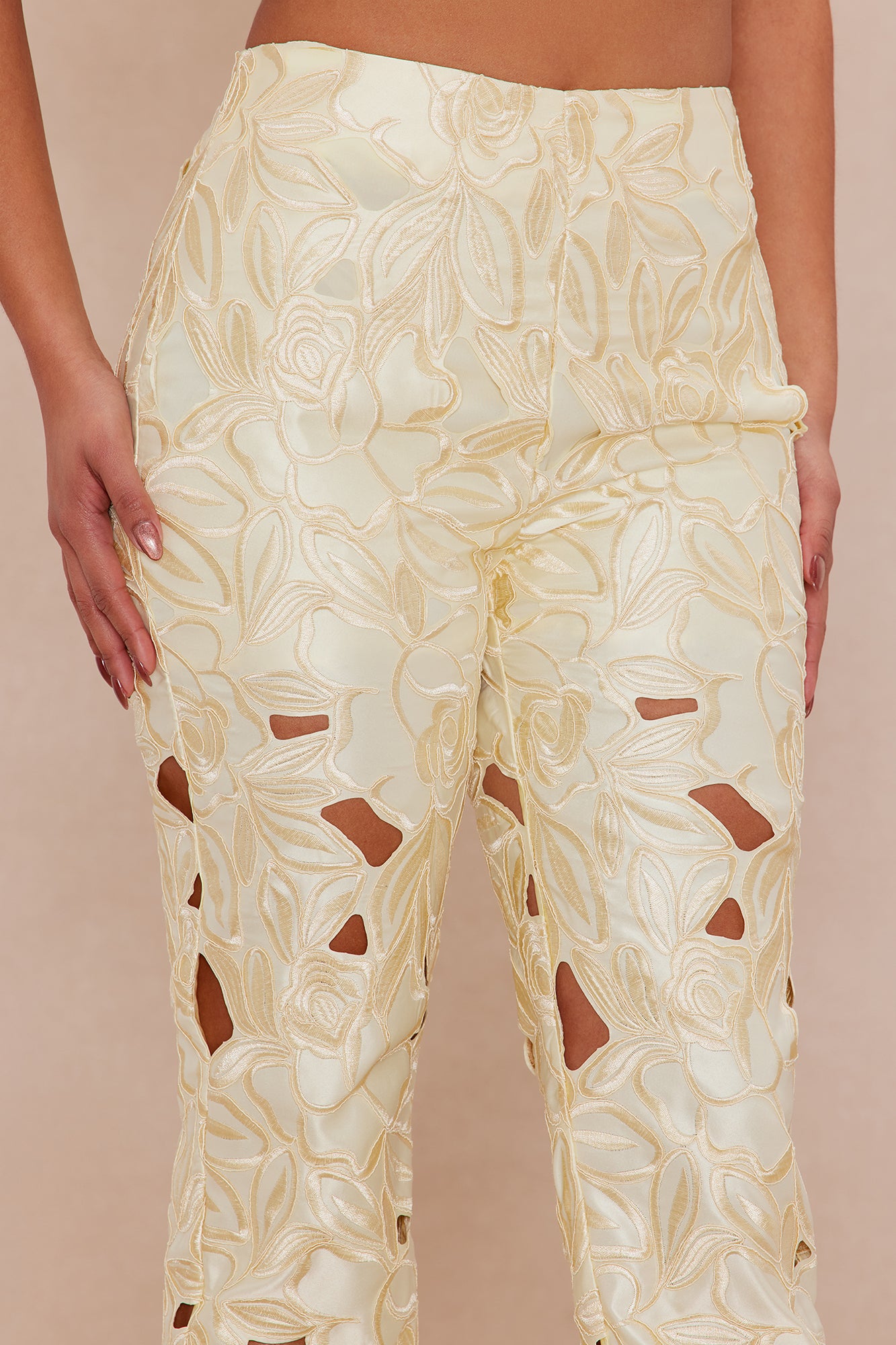 Alexandria Embroidered Pant - Yellow - Image 3