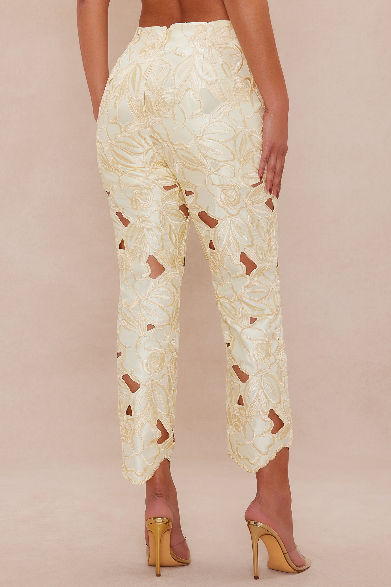 Alexandria Embroidered Pant - Yellow - Image 4