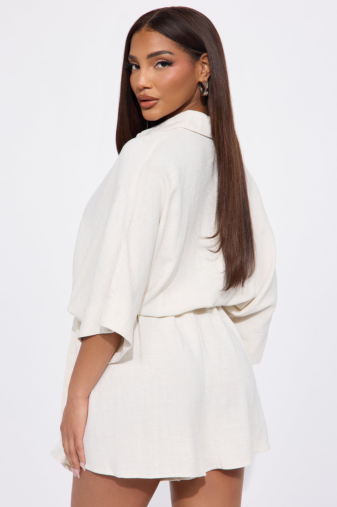 Charlotte Linen Romper - Oatmeal - Image 3