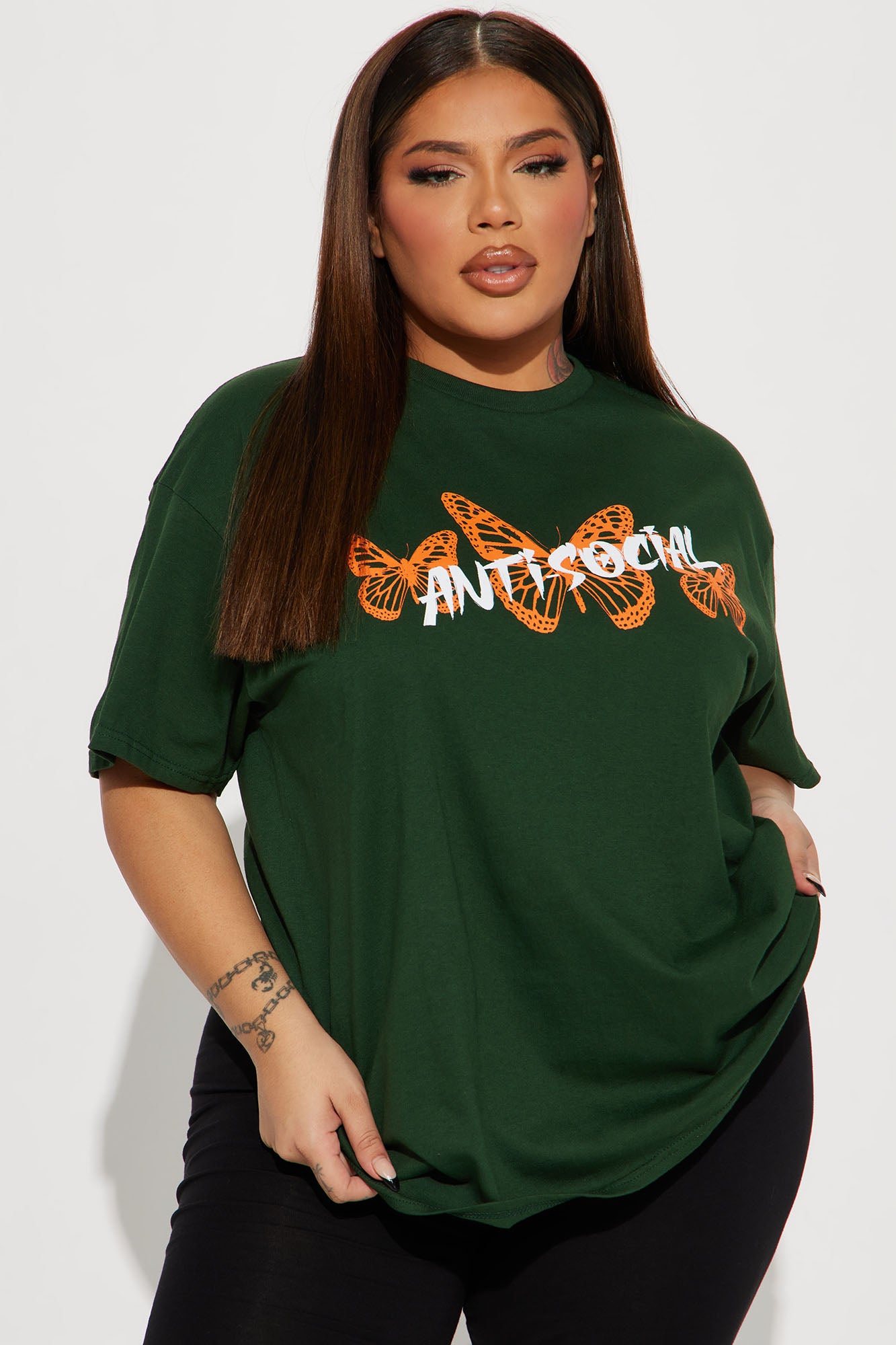 Anti Social Energy Graphic Tee - Hunter - Image 6
