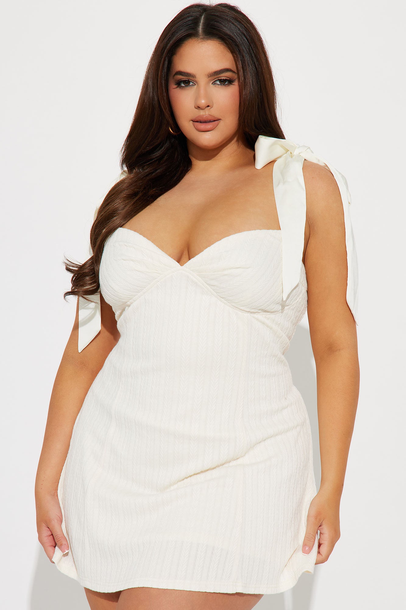 Delicate Touch Mini Dress - Cream - Image 5
