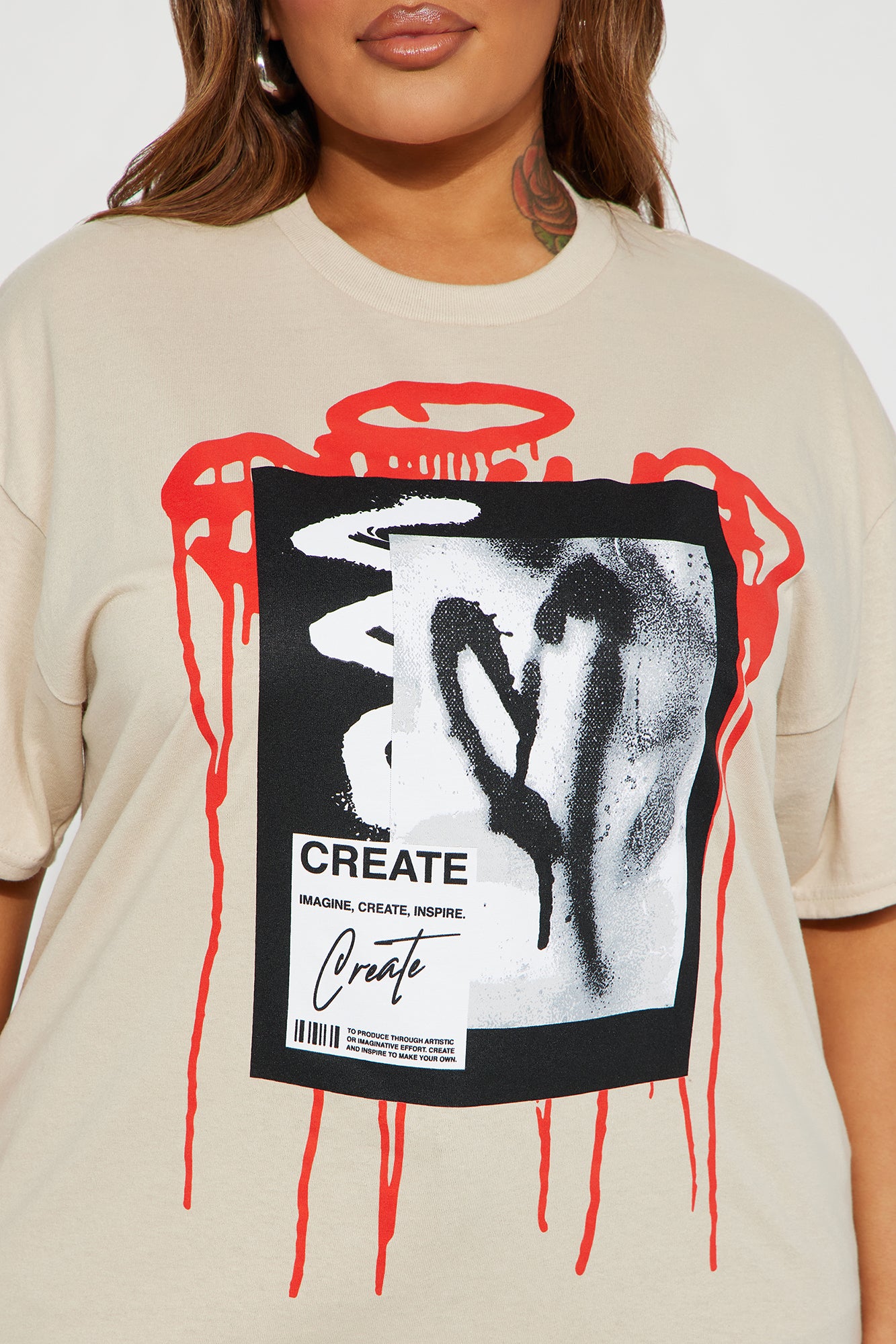 Create Love Graffiti Tshirt - Sand - Image 6