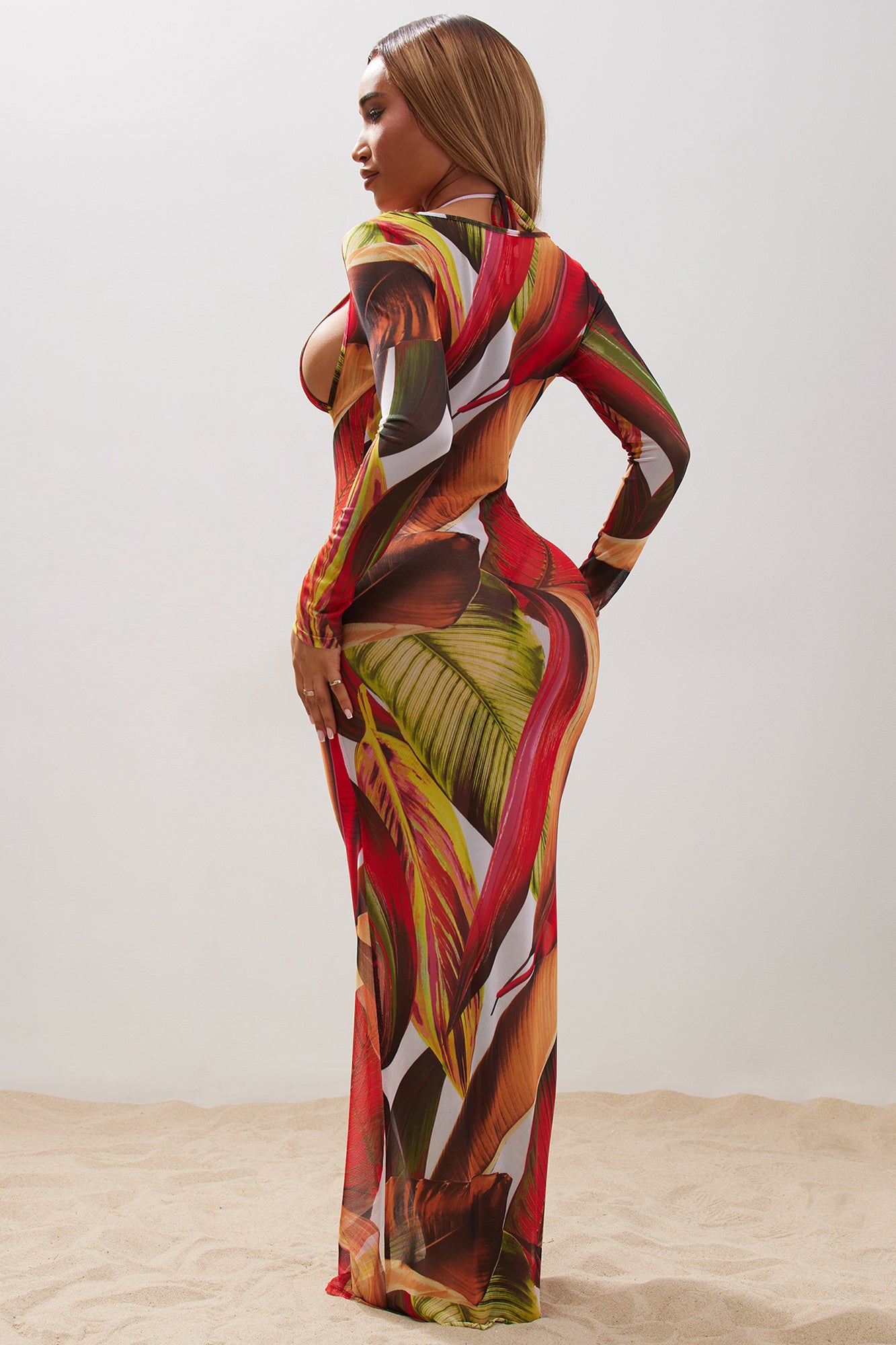 Summers In Tulum Mesh 3 Piece Sunsuit Set - Multi Color - Image 5