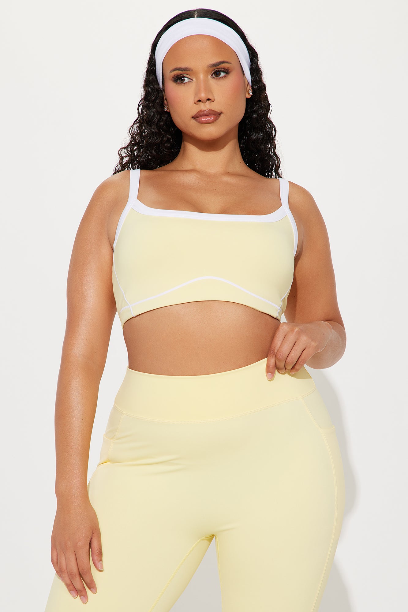 You Got Served Sports Bra - Butter Yellow - Image 4