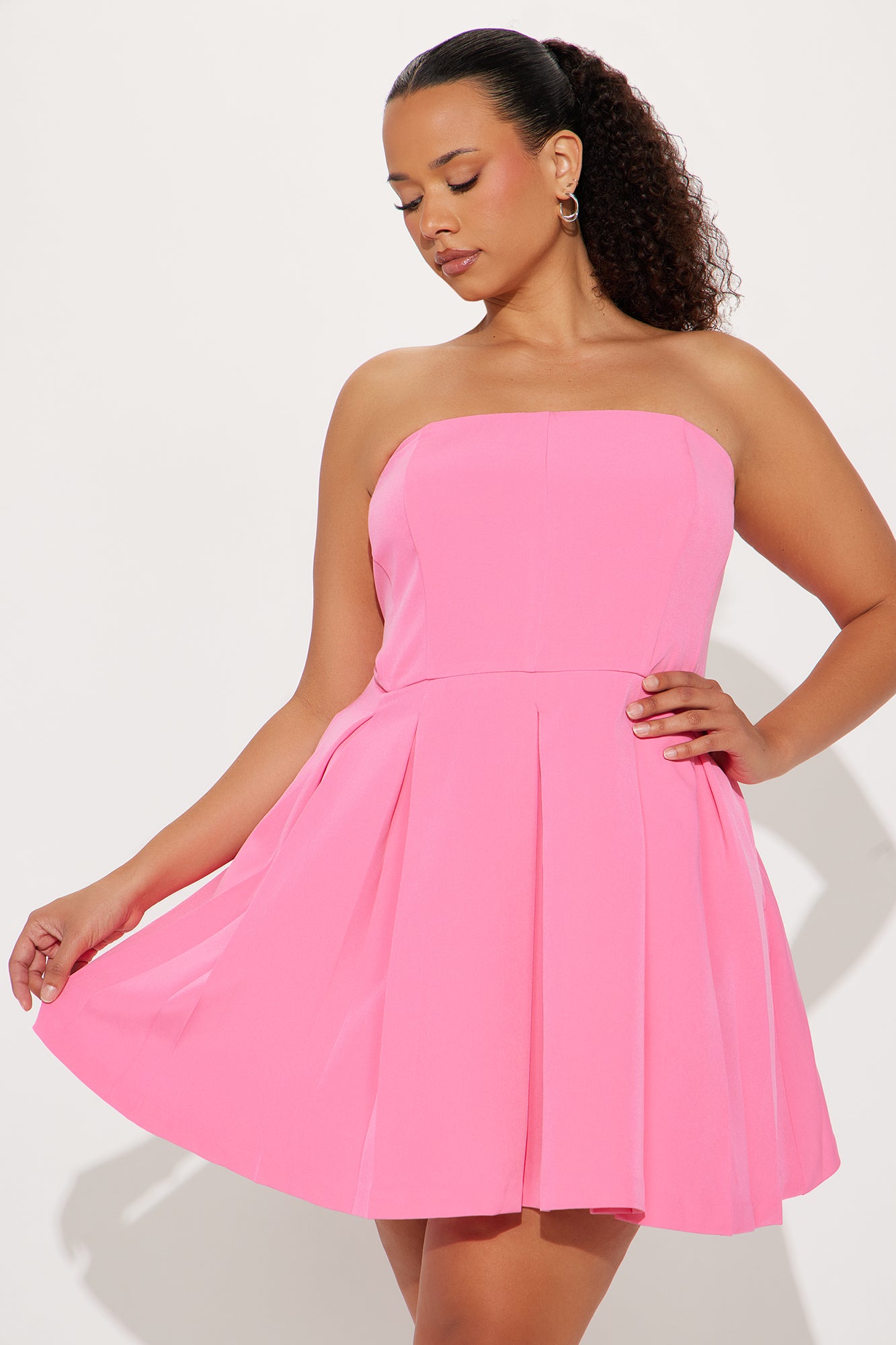 Andrea Pleated Mini Dress - Pink - Image 4