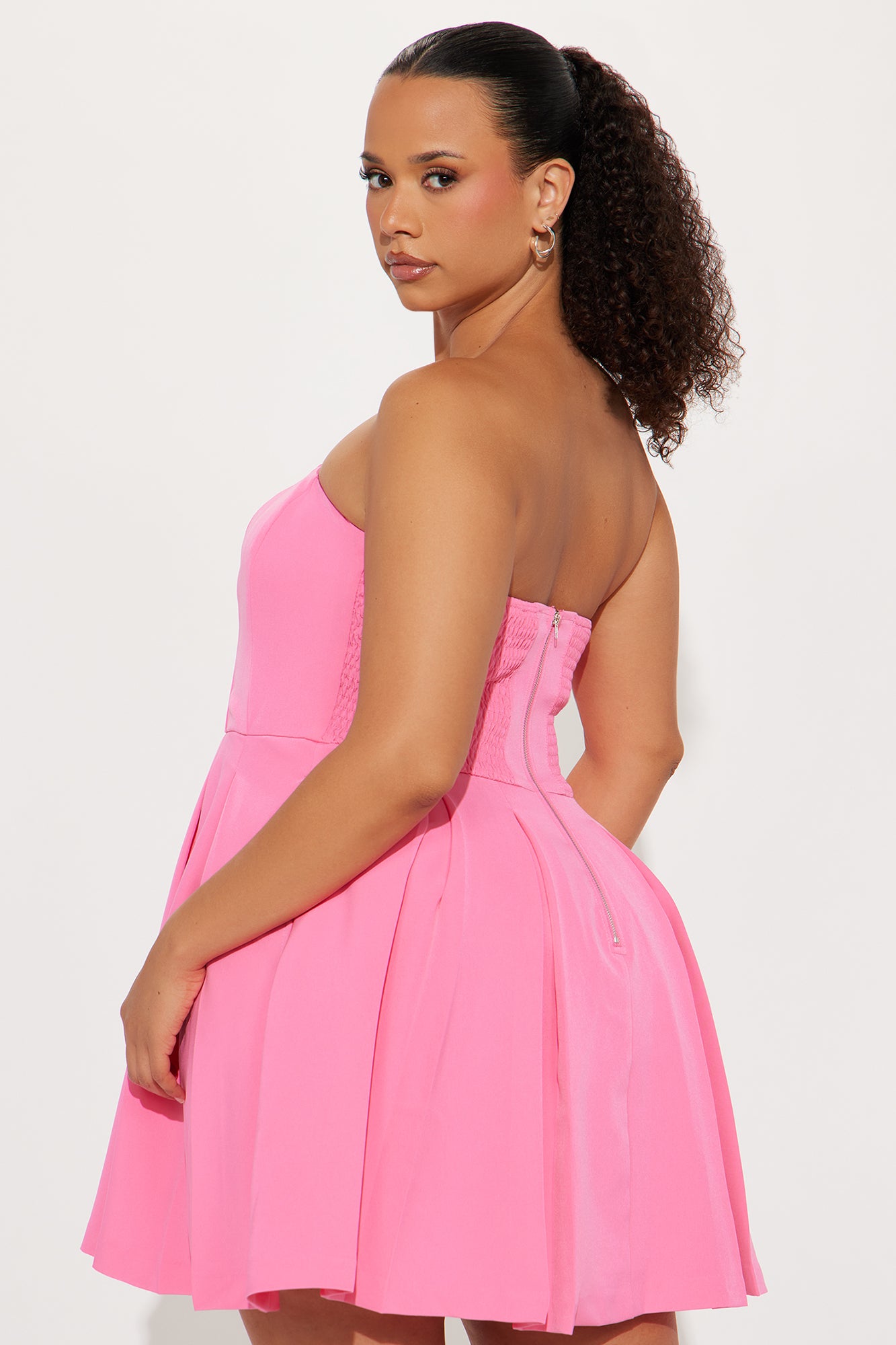 Andrea Pleated Mini Dress - Pink - Image 6