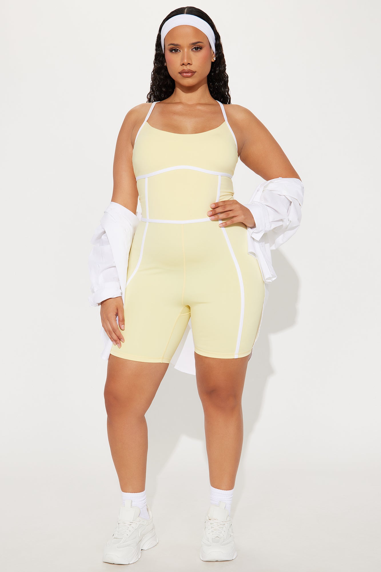 You Got Served Active Romper - Butter Yellow - Image 5